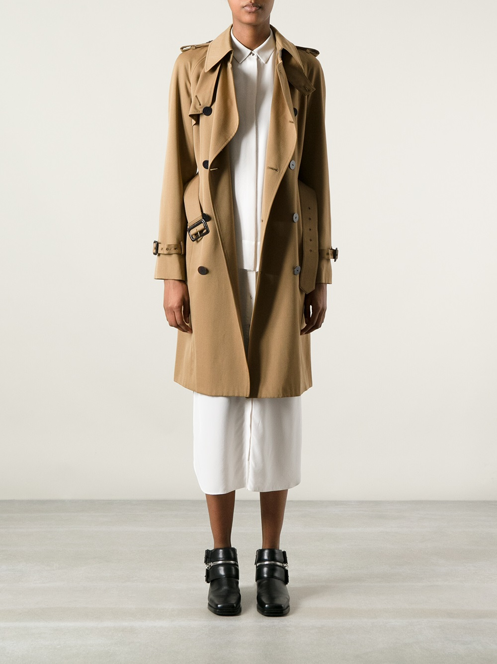 Jean paul gaultier Belted Trench Coat in Natural Lyst