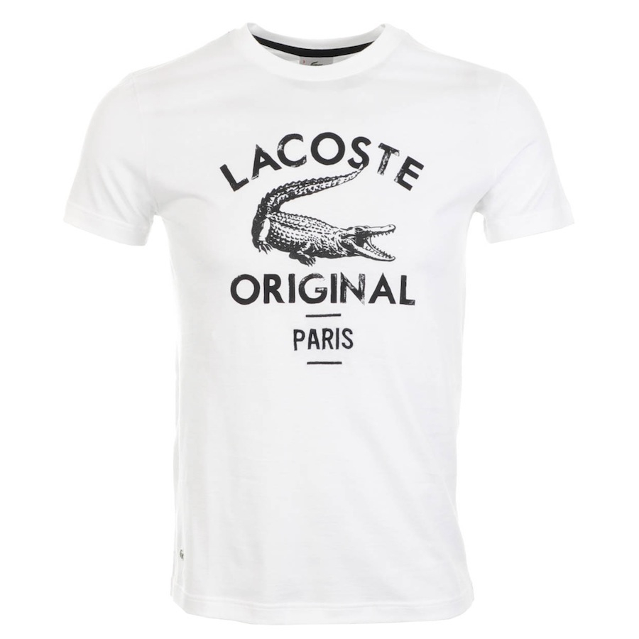 Lacoste Logo T Shirt in White for Men | Lyst