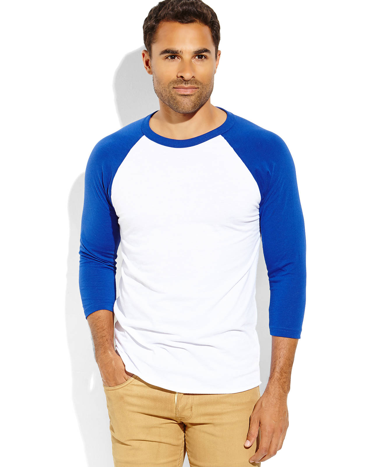 American apparel Baseball Tee in White for Men (White/Blue) | Lyst