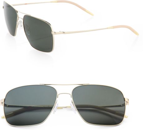 Oliver Peoples | Gold Clifton Aviator Sunglasses for Men | Lyst