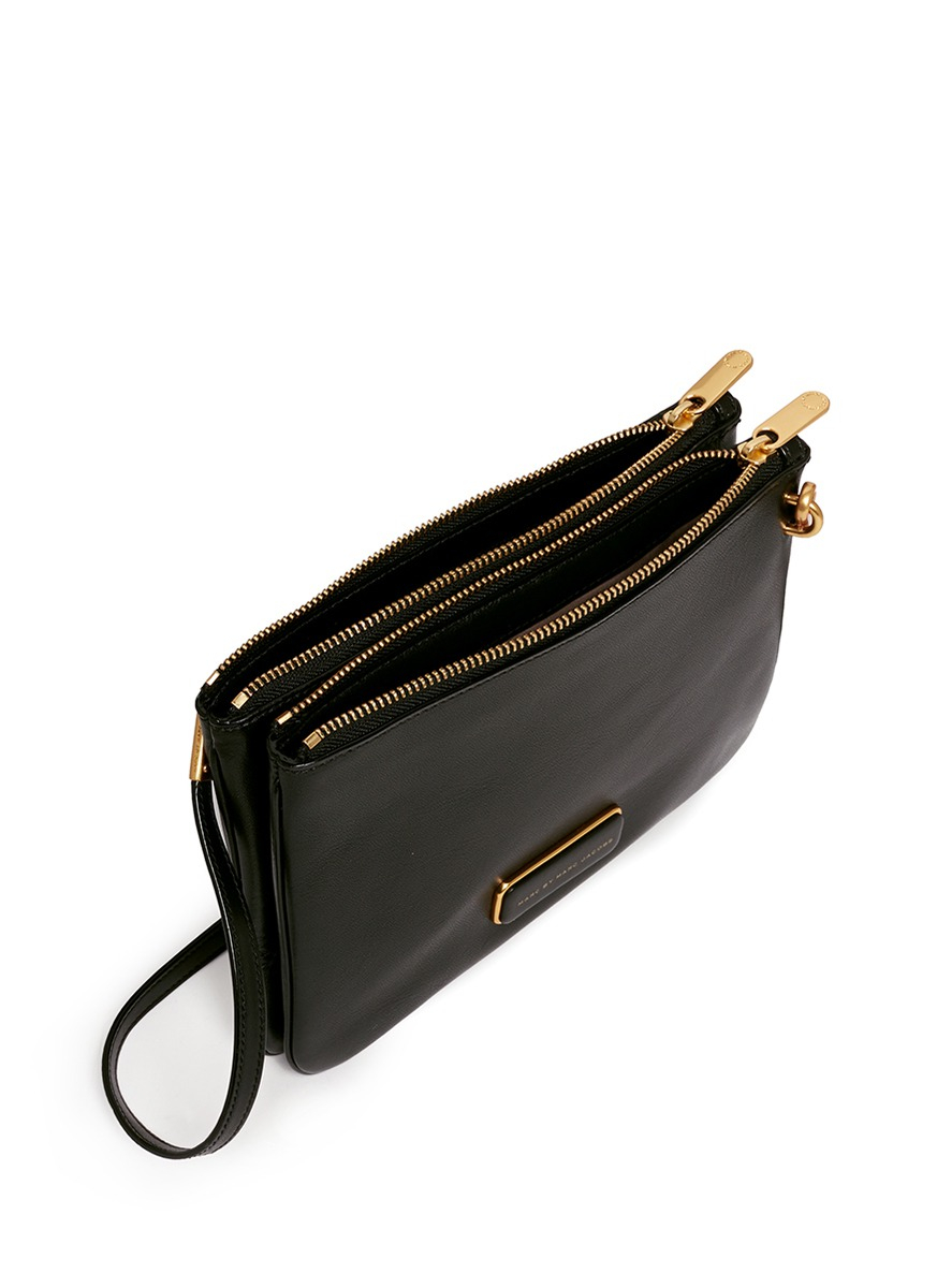 marc by marc ligero percy leather crossbody bag in black lyst marc by marc ligero percy leather crossbody bag in black lyst