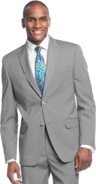 Sean John Grey Tight Stripe Suit in Gray for Men (Grey) | Lyst