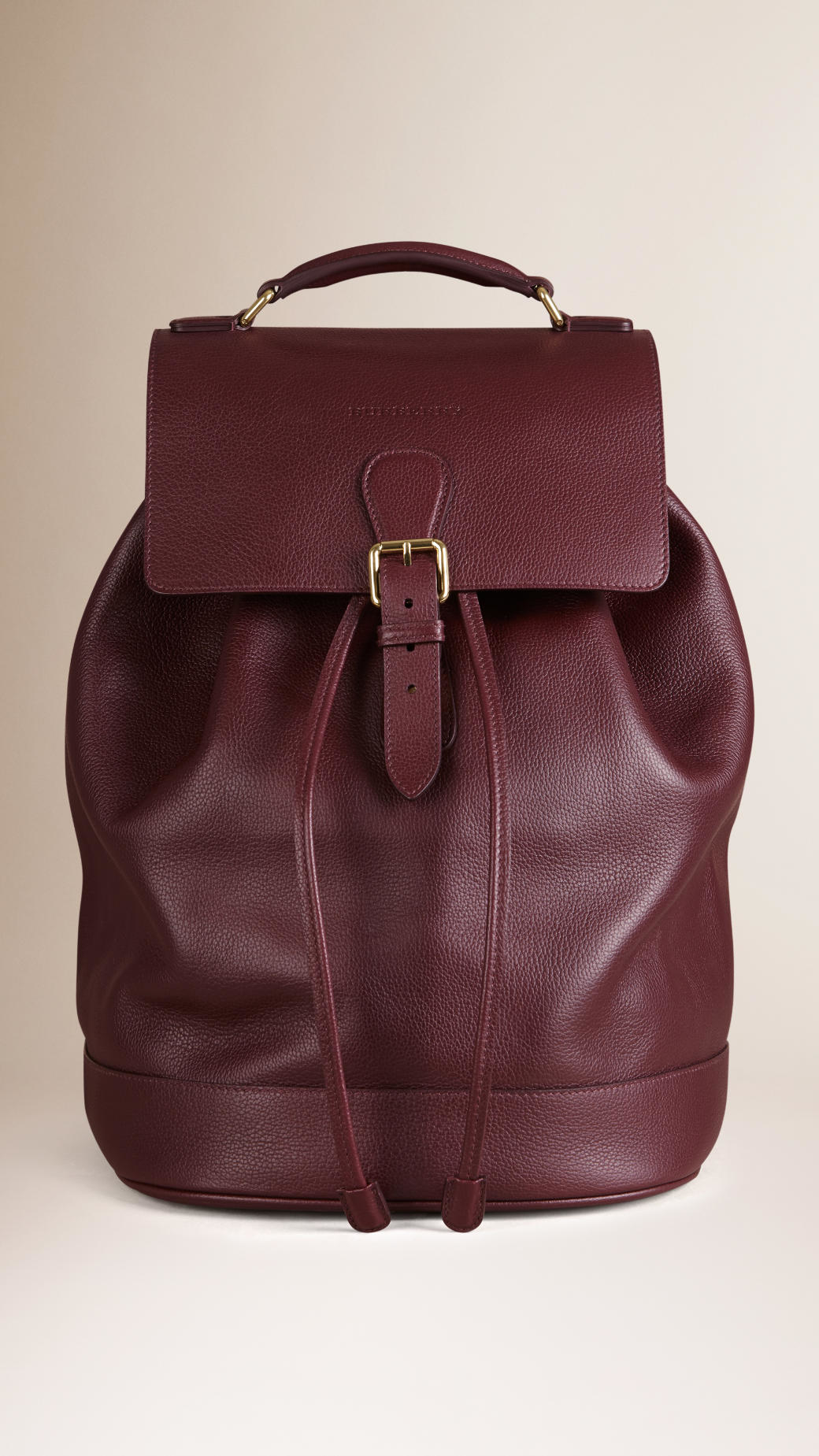 Lyst - Burberry Grainy Leather Backpack Mahogany Red in Purple for Men