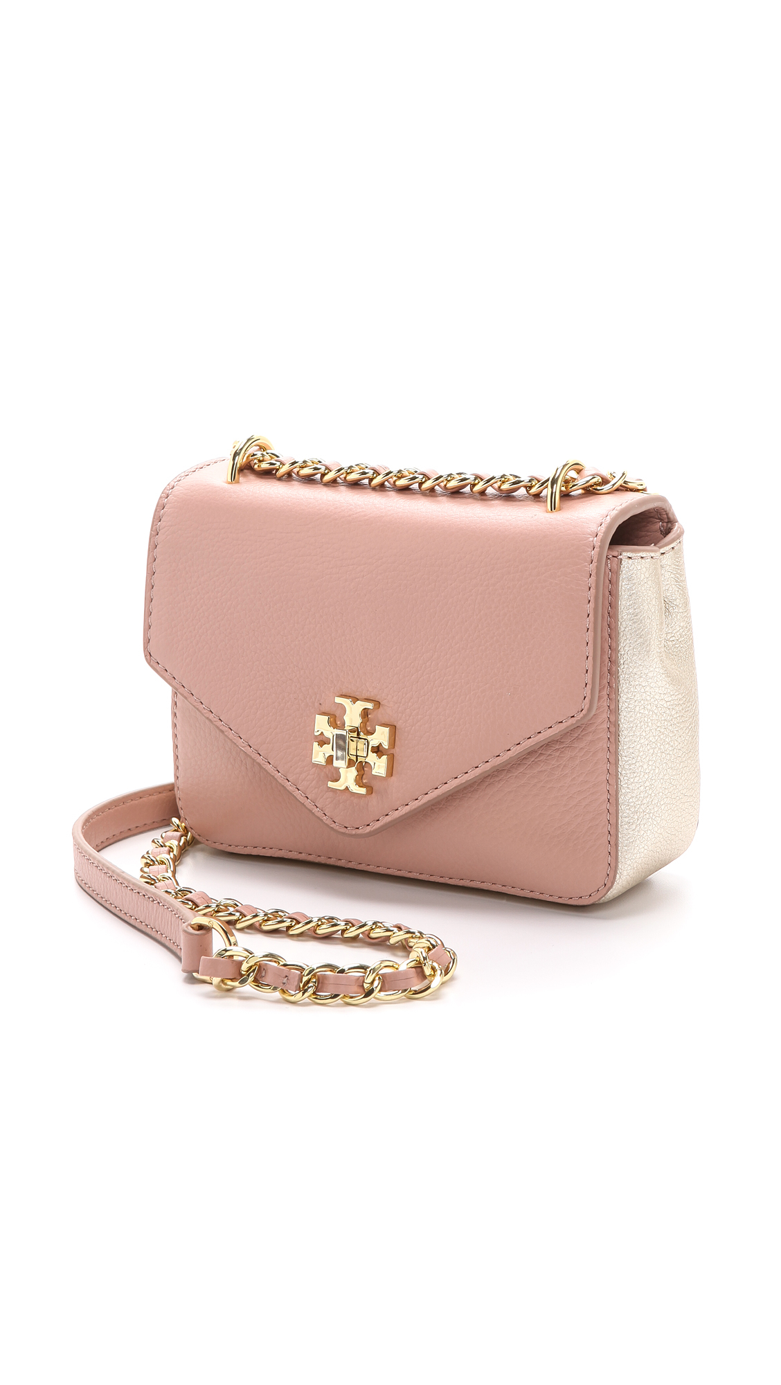 Lyst - Tory Burch Kira Mini Chain Bag - Indian Rose/Champagne Gold in Pink