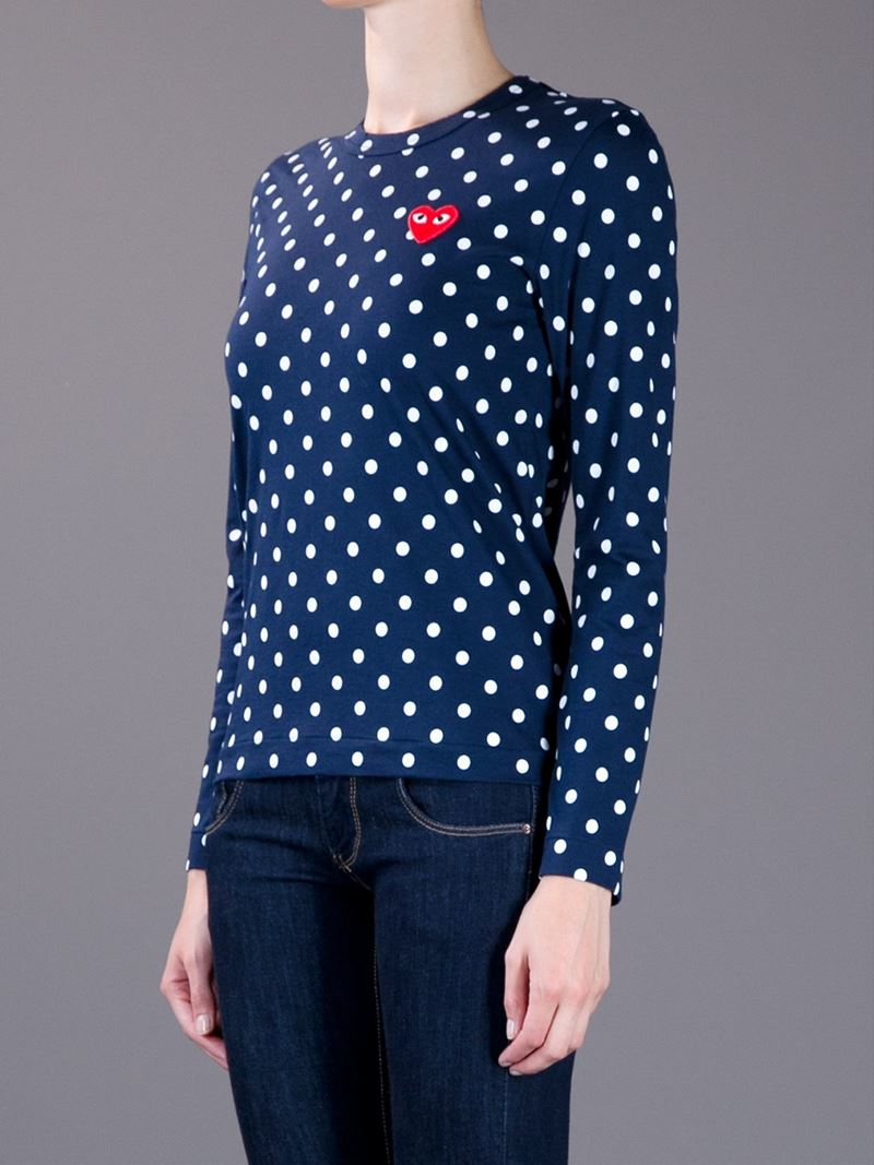 white polka dot comme des garcons