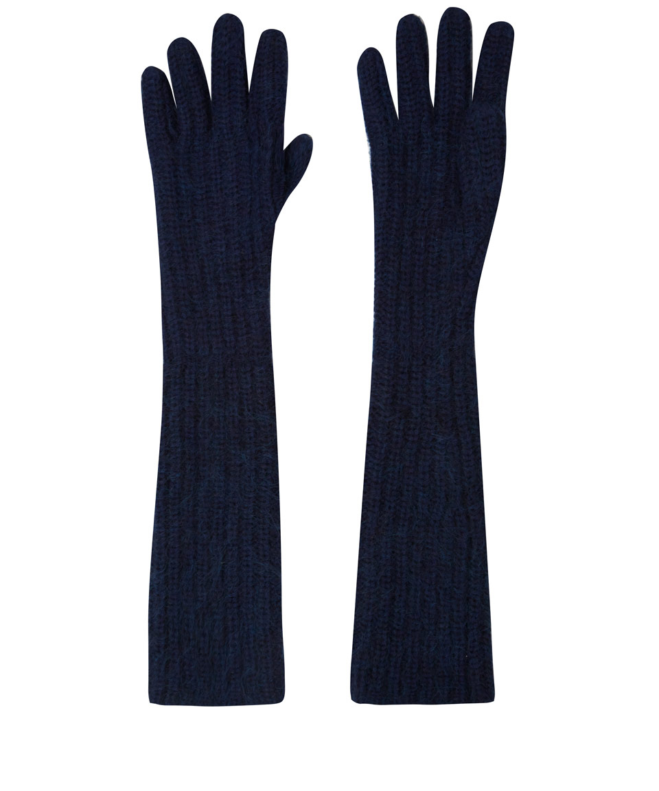 Acne Long Navy Dahlia Wool-Blend Gloves in Blue for Men (navy) | Lyst