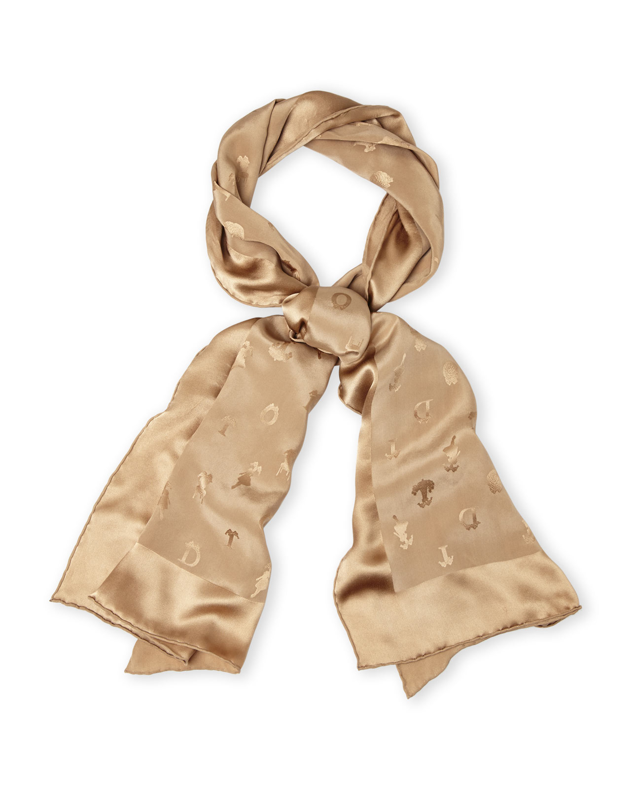 Dior Solid Silk Scarf in Brown (BEIGE) | Lyst
