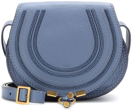 Chloé Marcie Small Leather Shoulder Bag in Blue (street blue) | Lyst