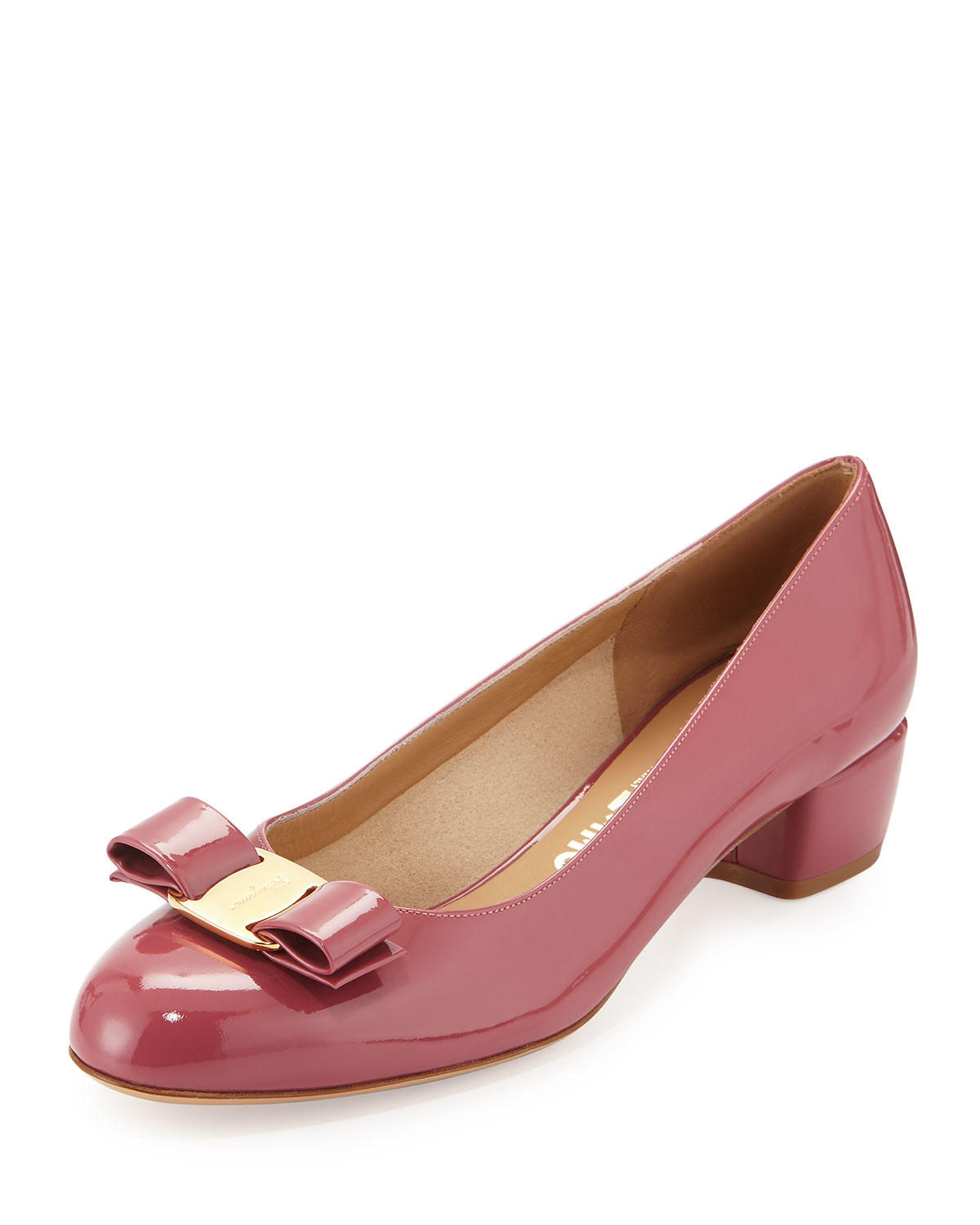 Lyst - Ferragamo Vara Patent-Leather Pumps In Purple