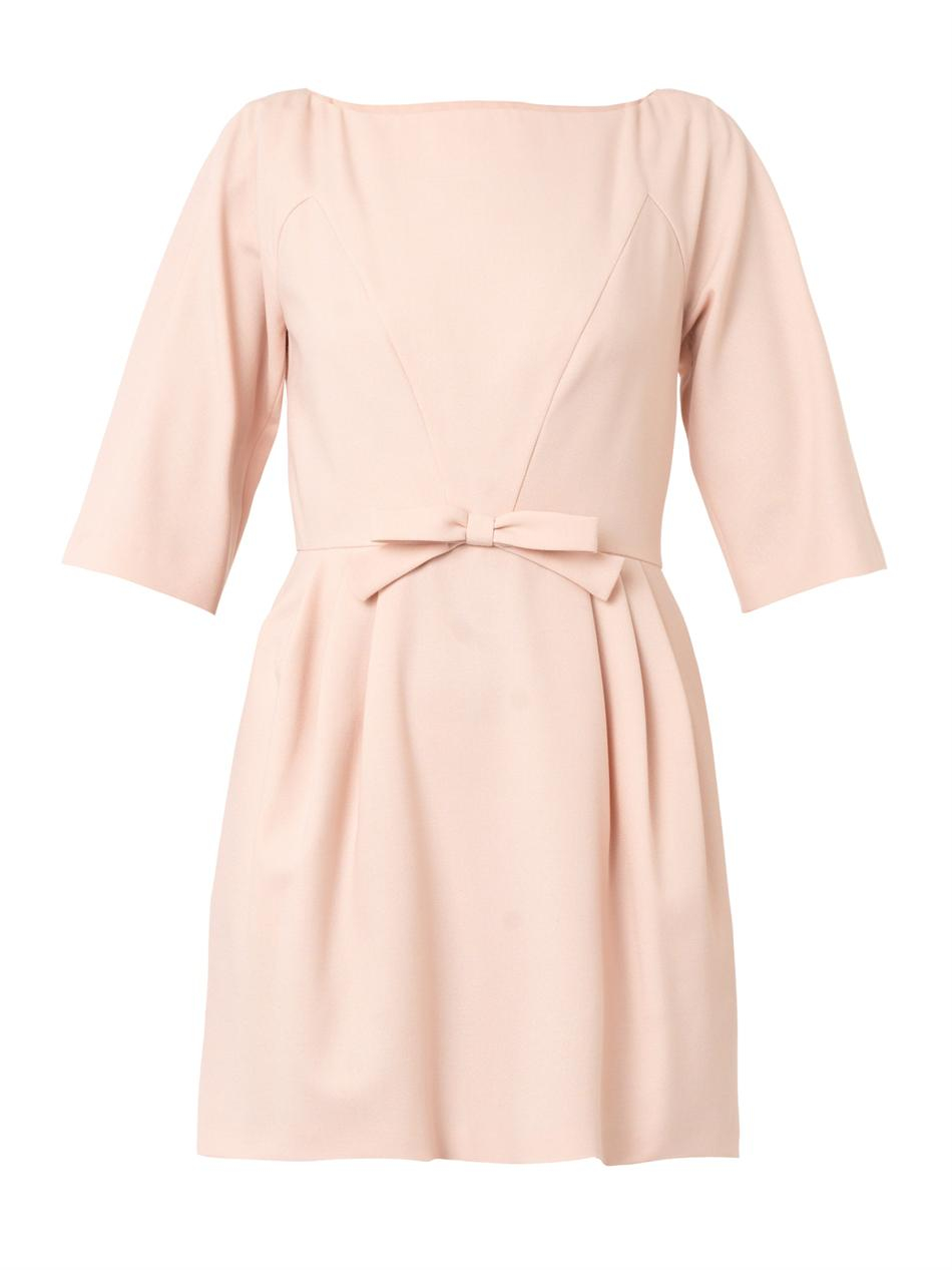 Lyst Red Valentino Crepe Bow Dress In Pink Gallery