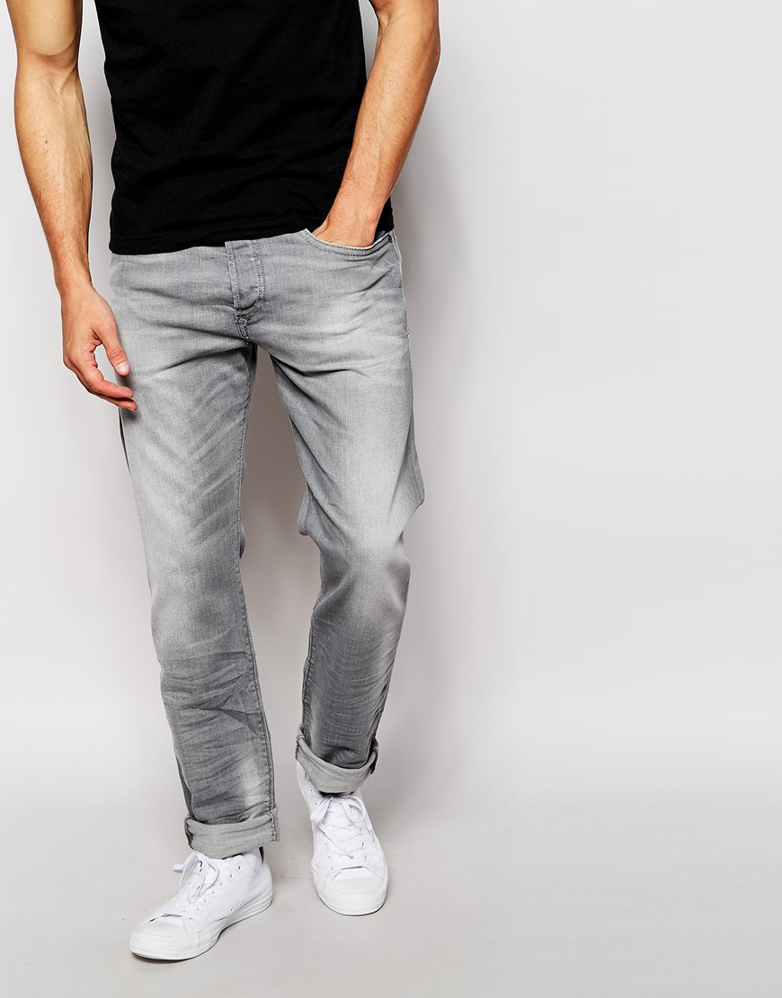 diesel jeans grey,diesel gray jeans thavar slim fit in grey slim jeans