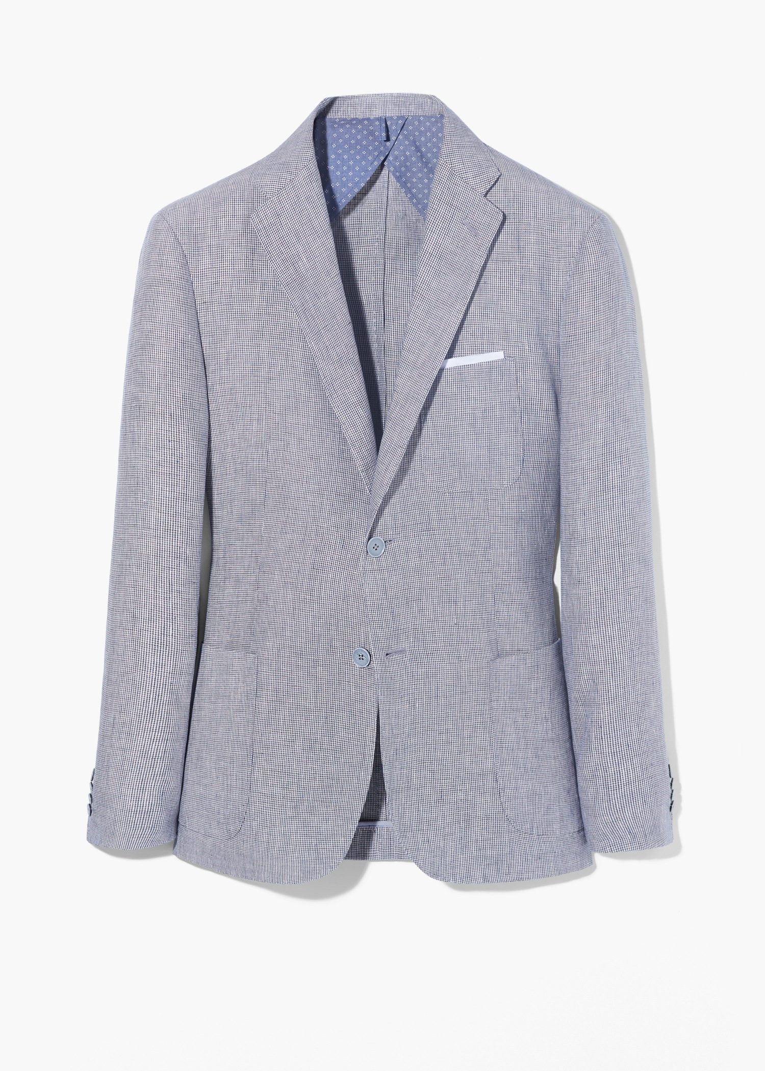 Lyst Mango Houndstooth Linen Blazer in Gray for Men