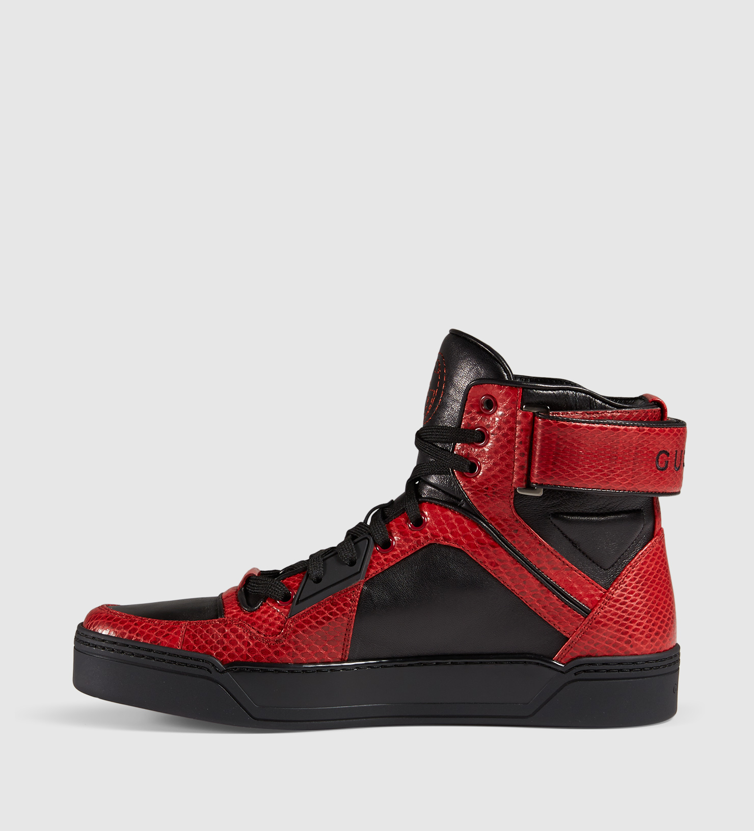 Gucci Online Exclusive Snakeskin Hightop Sneaker in Red