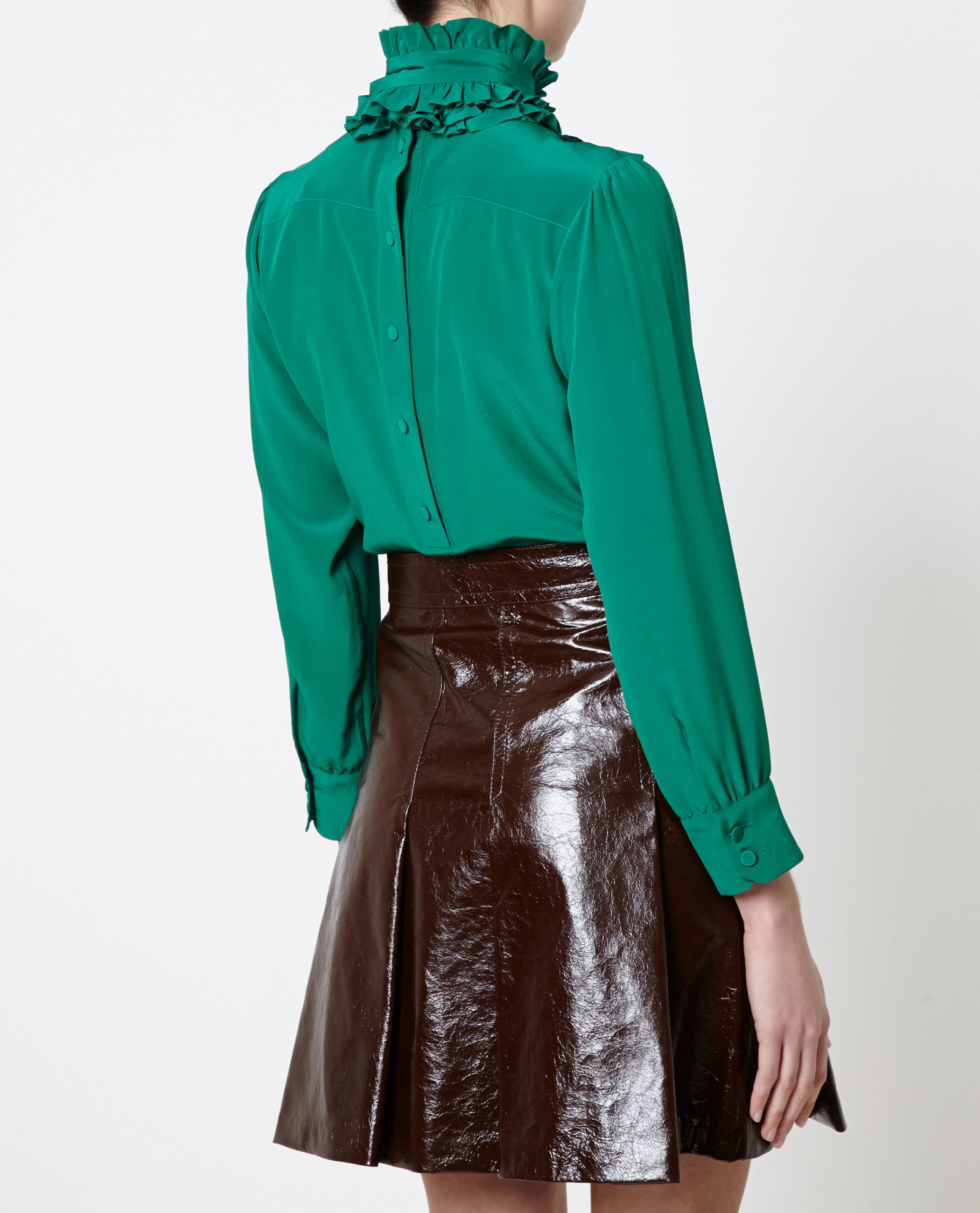 Lyst - Gucci Crepe De Chine Silk Shirt in Green