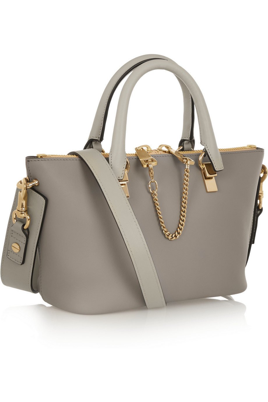 Chloé Baylee Mini Leather Tote In Gray Lyst Gallery
