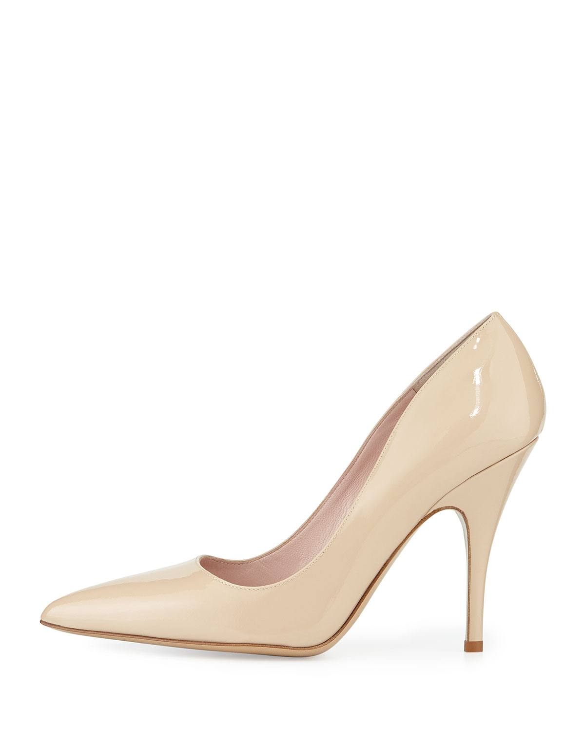 Kate spade Licorice Patent Leather Point-toe Pump in Beige (powder) | Lyst