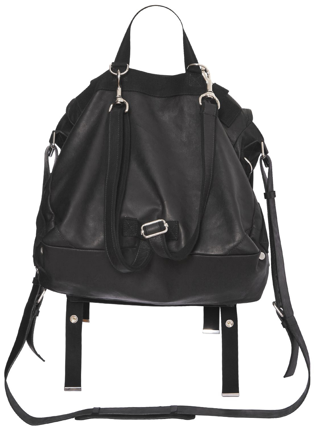 Balmain Convertible Leather Backpack in Black for Men | Lyst