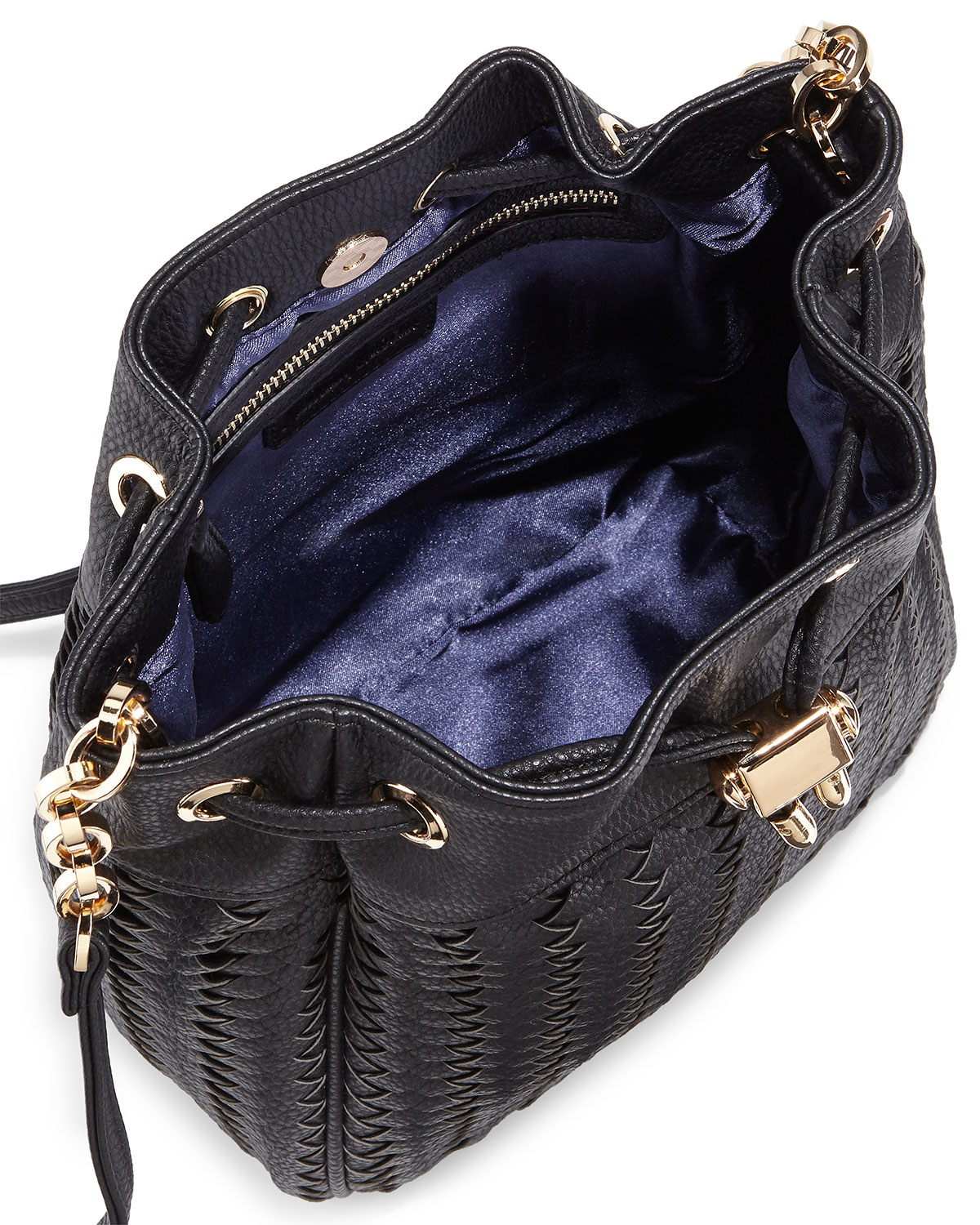 Lyst - Neiman Marcus Faux-leather Chain Bucket Bag in Black