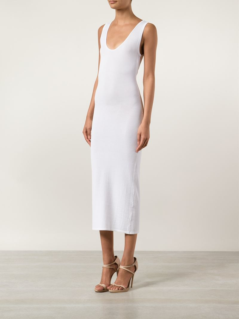 Lyst - Dion Lee Fitted Knit Tank Dress in White