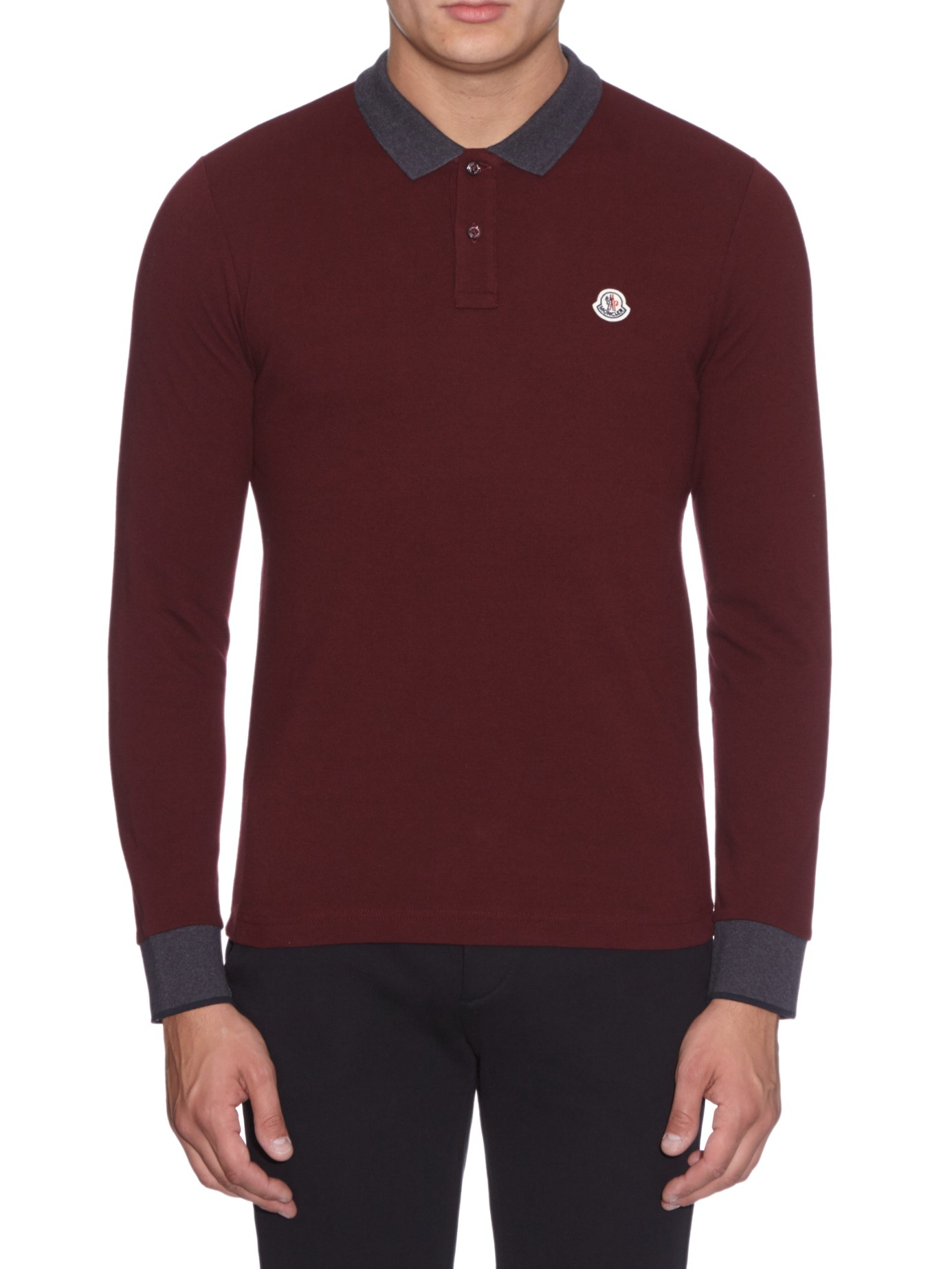 moncler polo burgundy