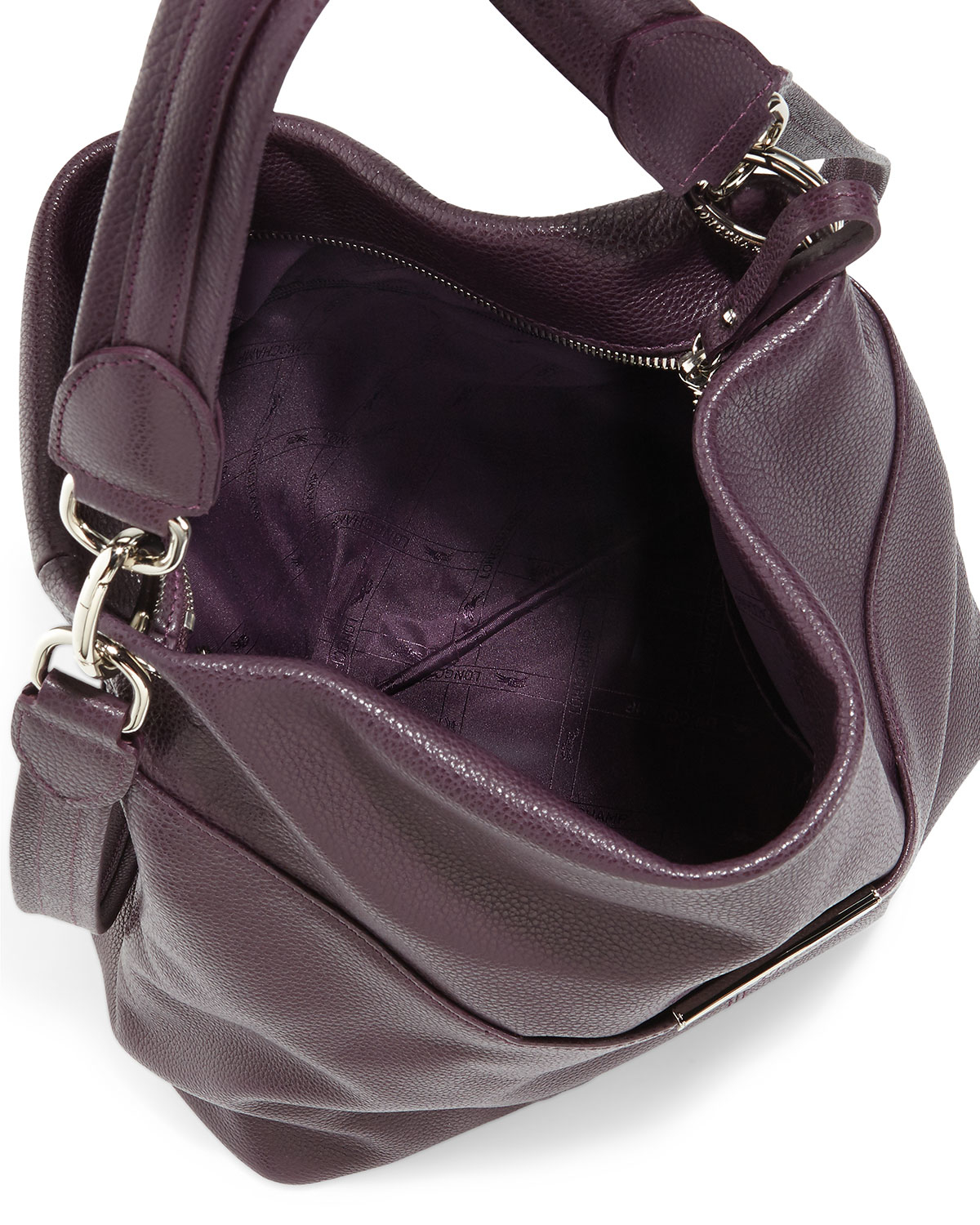 Lyst Longchamp Le Foul Leather Hobo Bag in Purple