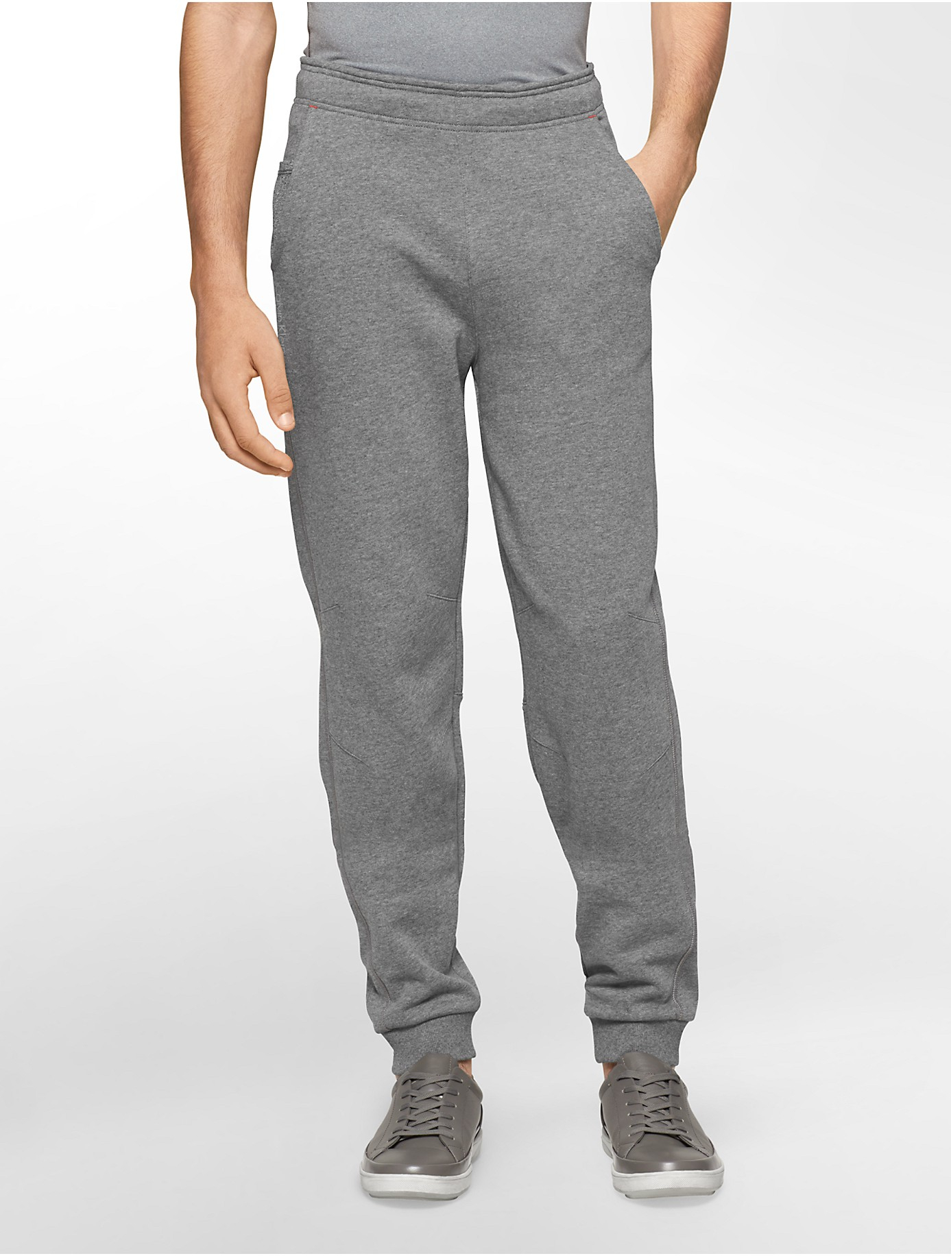 Calvin klein White Label Performance Tapered Fleece Sweatpants in Gray ...