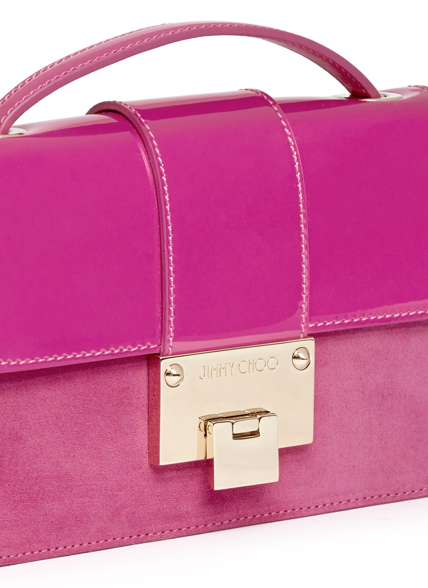 hot pink suede bag