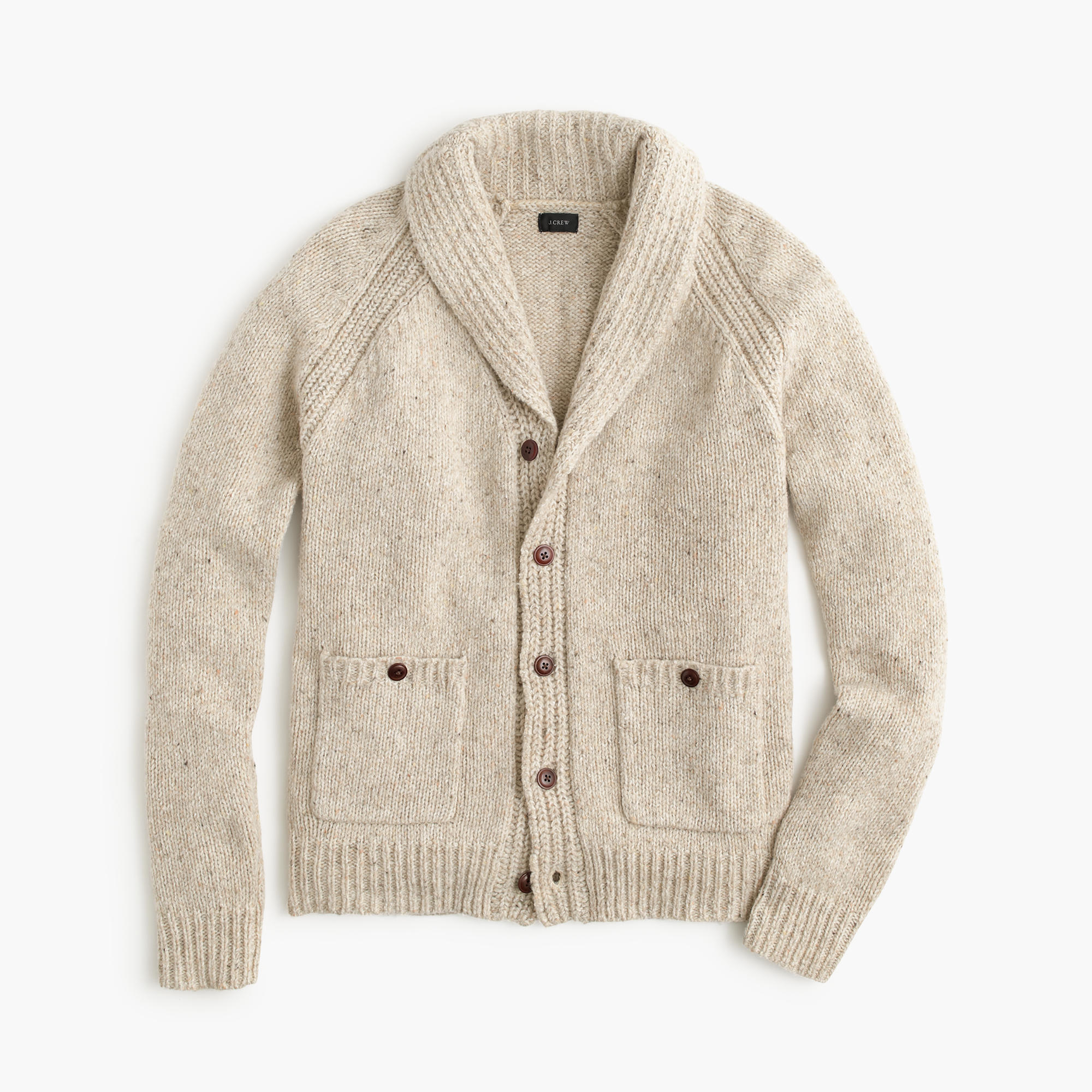 J.crew Italian Wool Shawl-collar Cardigan Sweater in Natural for Men | Lyst