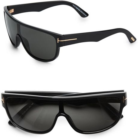 Tom Ford Wagner Oversized Shield Sunglasses in Black for Men | Lyst