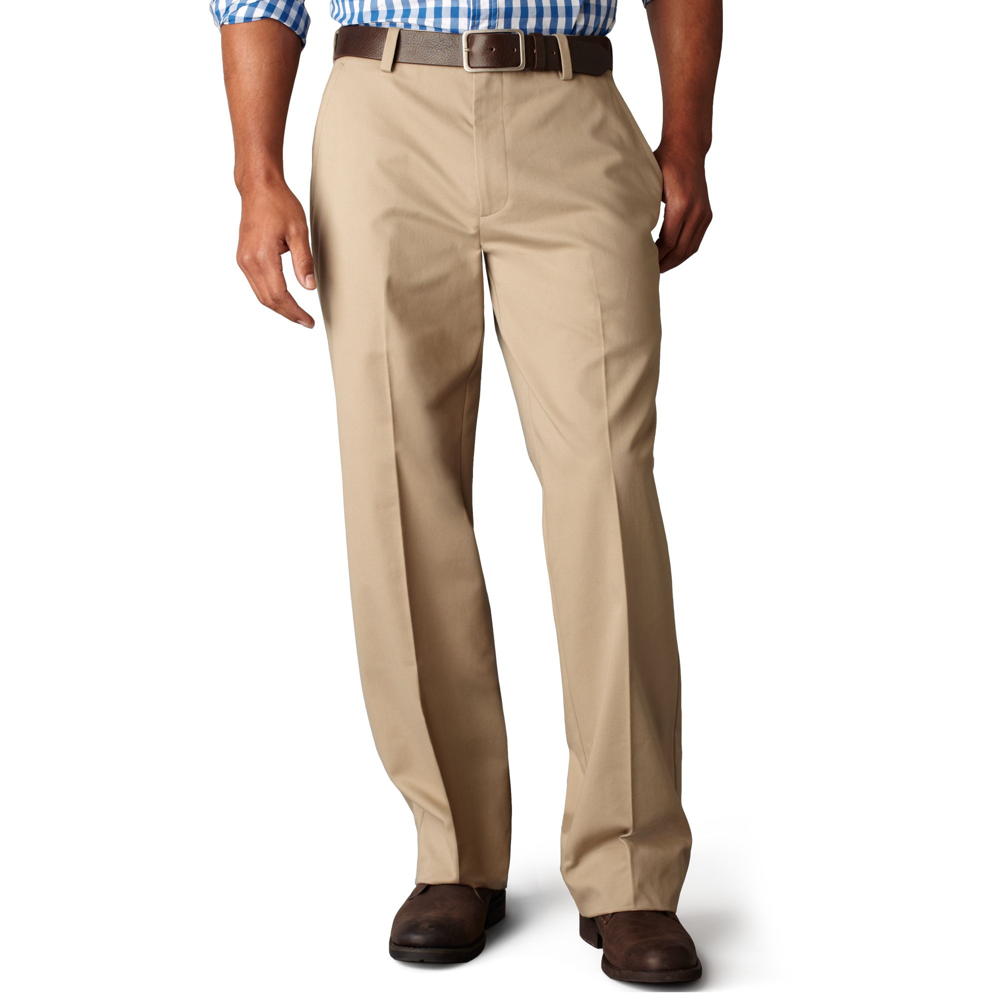 Dockers Easy Khaki Classic Fit Flat Front Pants in Natural for Men