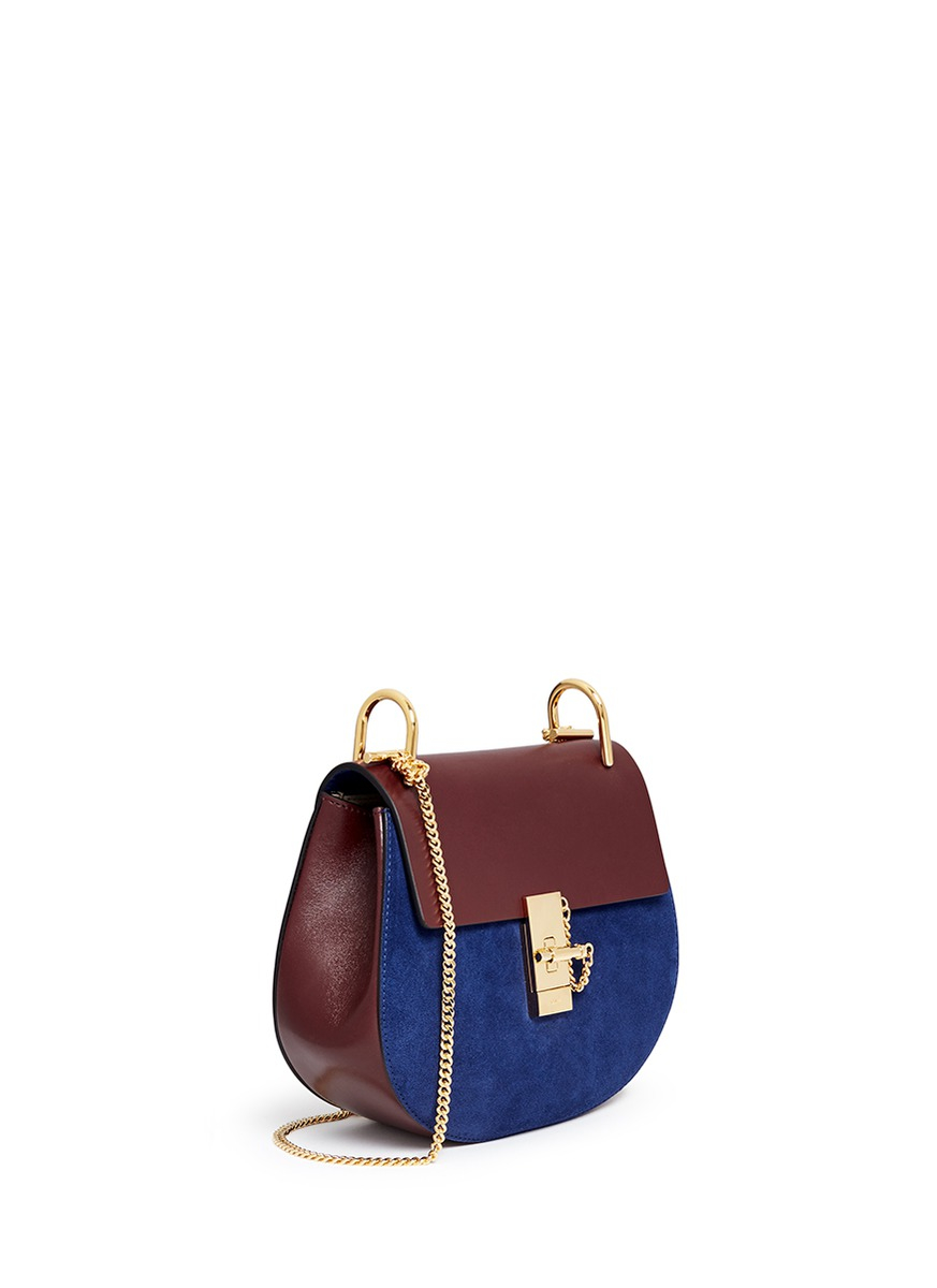 Chlo \u0026#39;drew\u0026#39; Small Suede Leather Shoulder Bag in Multicolor (Multi ...