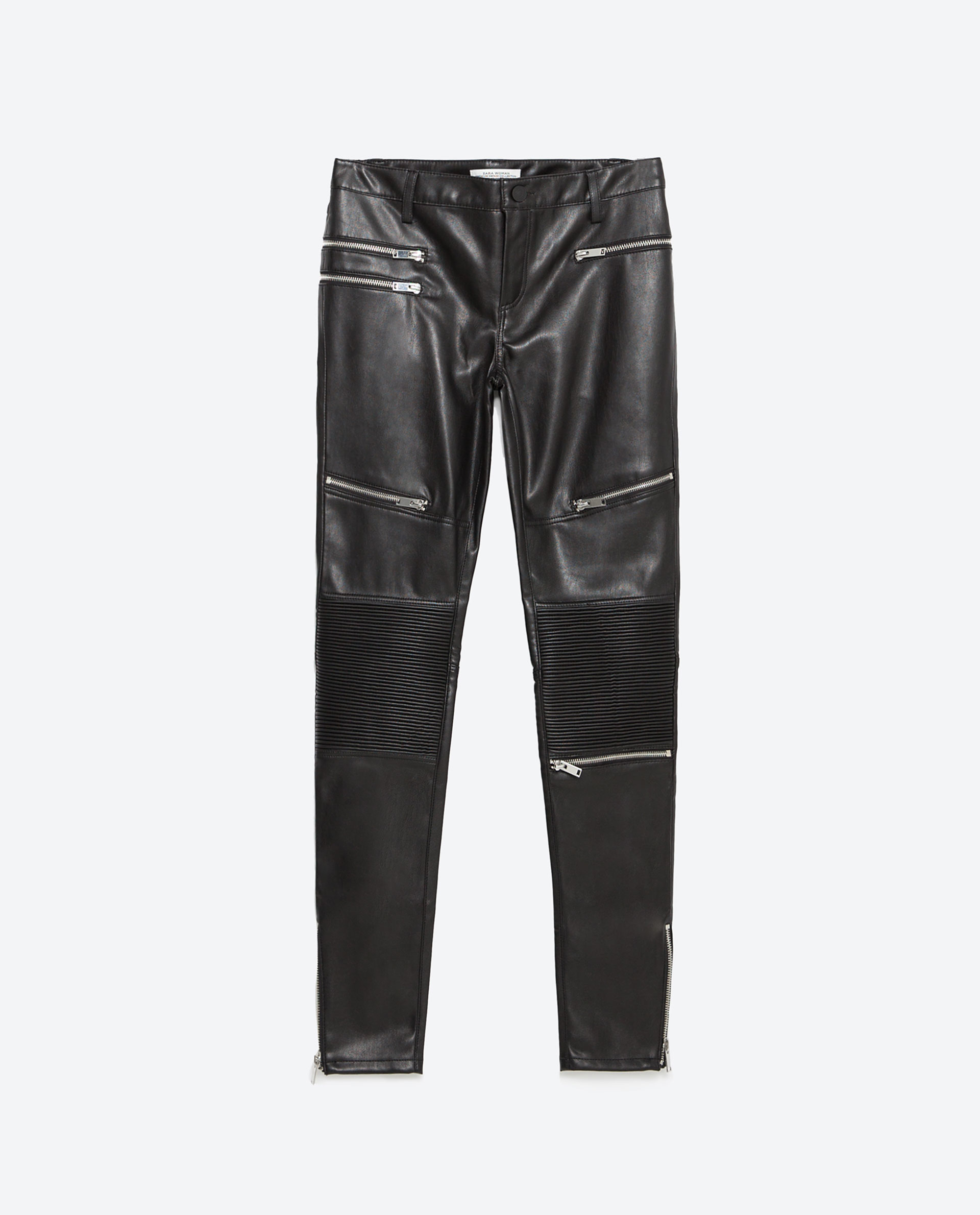 leather look trousers zara