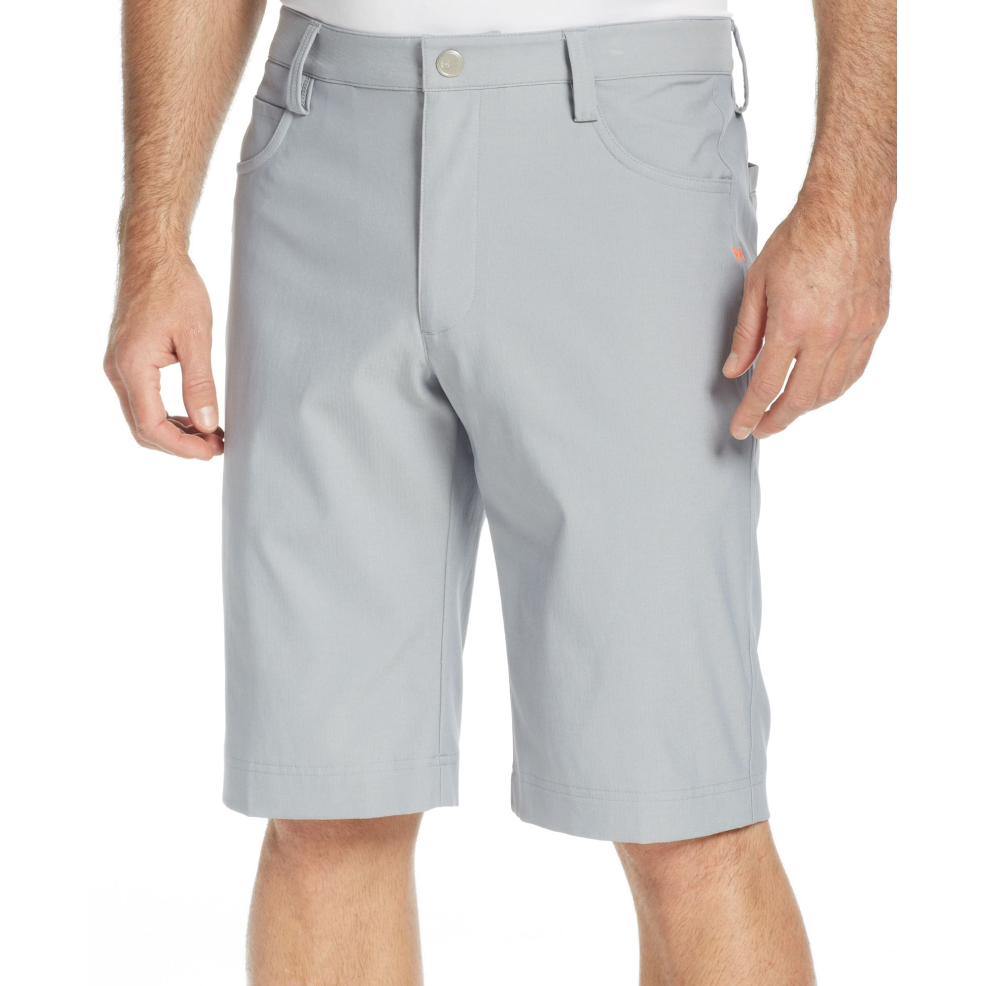Under Armour Elevated Twill Chevron Performance Golf Shorts in Gray for ...