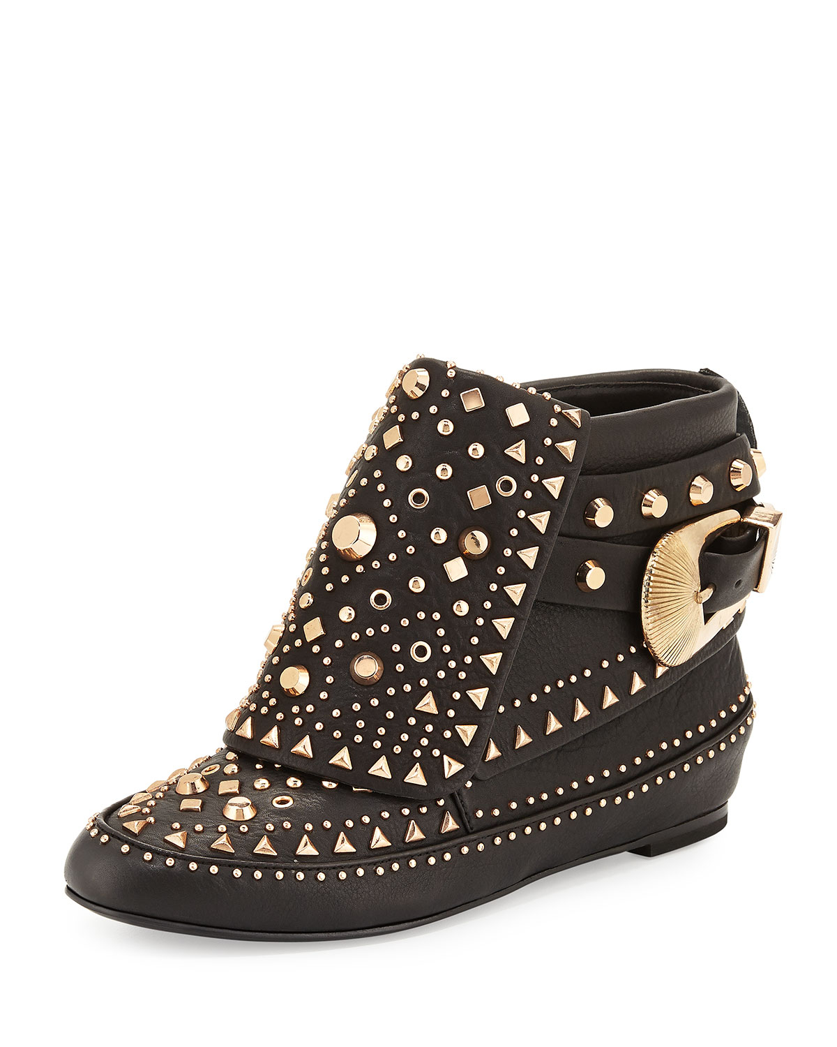 Ivy kirzhner Adobee Studded Moccasin Bootie in Gold (BLACK) | Lyst