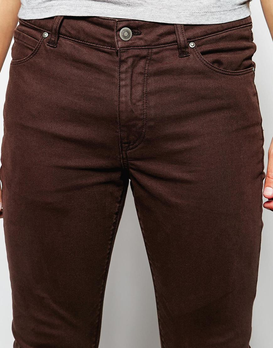 Lyst - Asos Super Skinny Jeans In Dark Brown in Brown for Men
