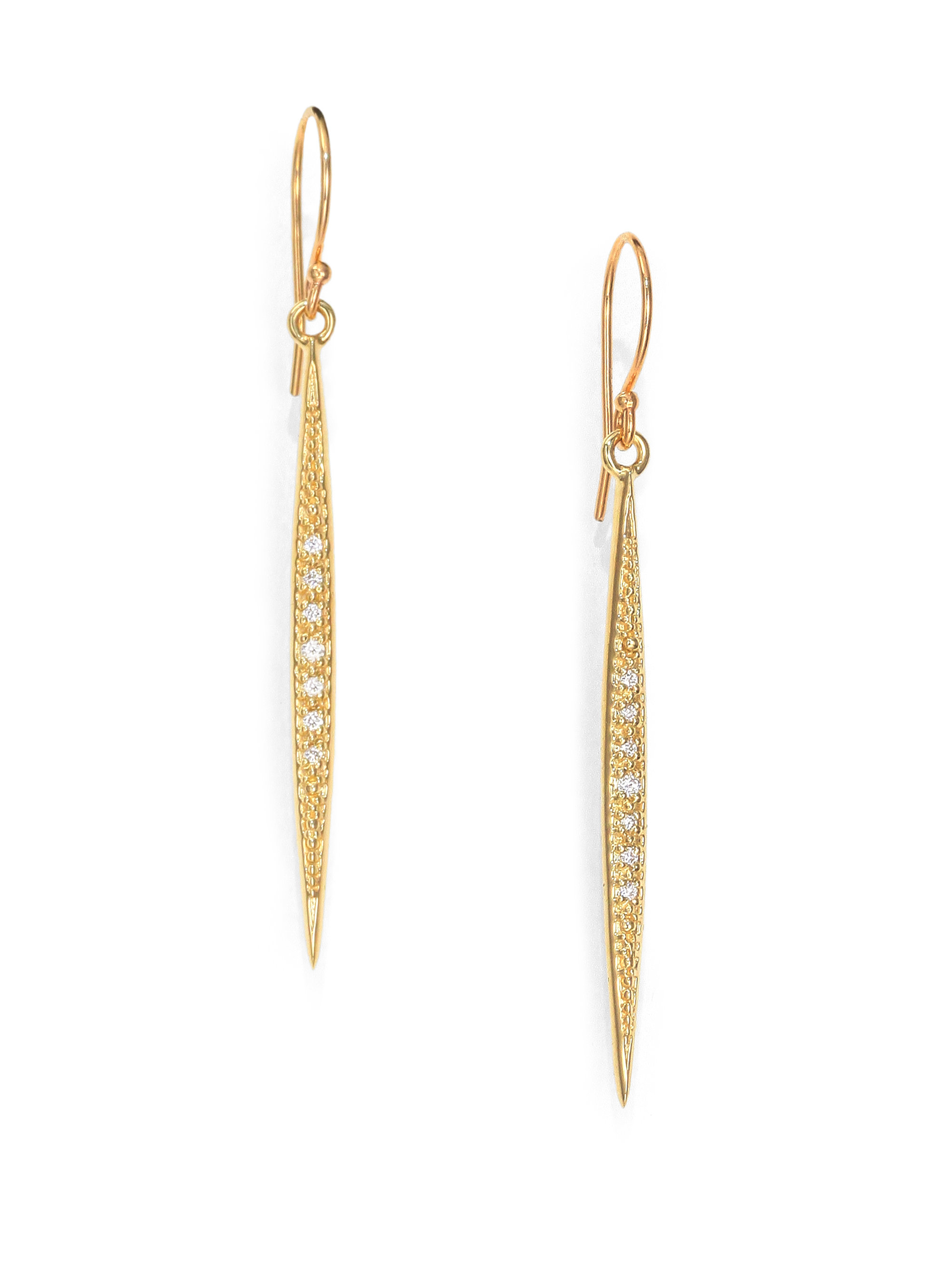 Lyst Mizuki Icicle Diamond 14k Yellow Gold Drop Earrings In Metallic Gallery