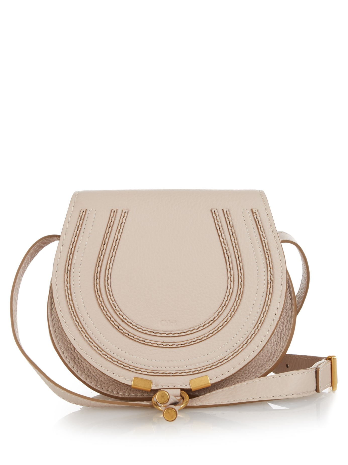 Chlo Marcie Mini Leather Cross-body Bag in Beige (CREAM) | Lyst  