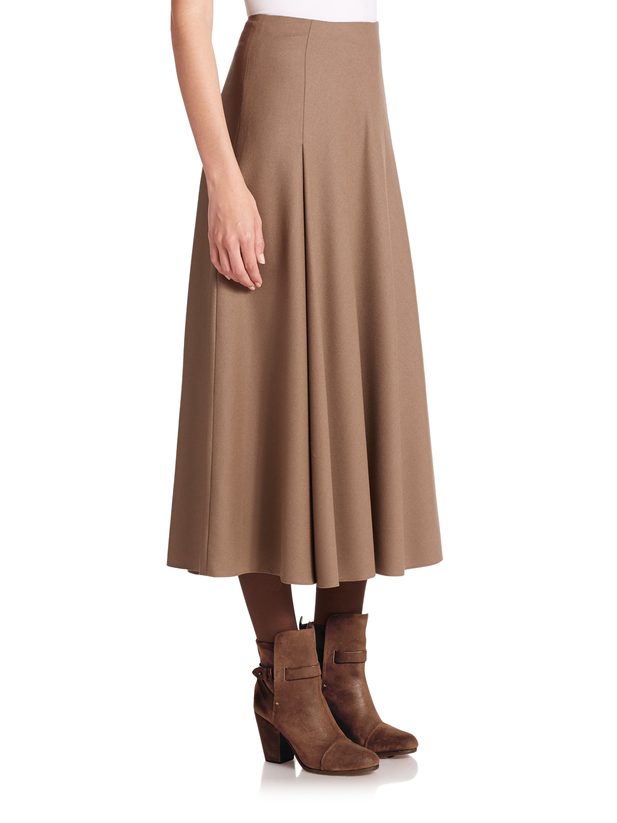 Lyst - Ralph Lauren Merino Wool Skirt in Brown