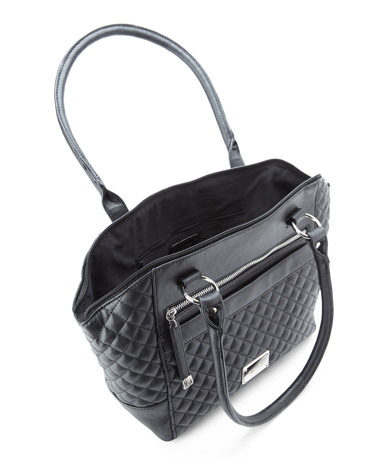 Lyst Nine West Black Grand Stand Quilted Tote In Gallery