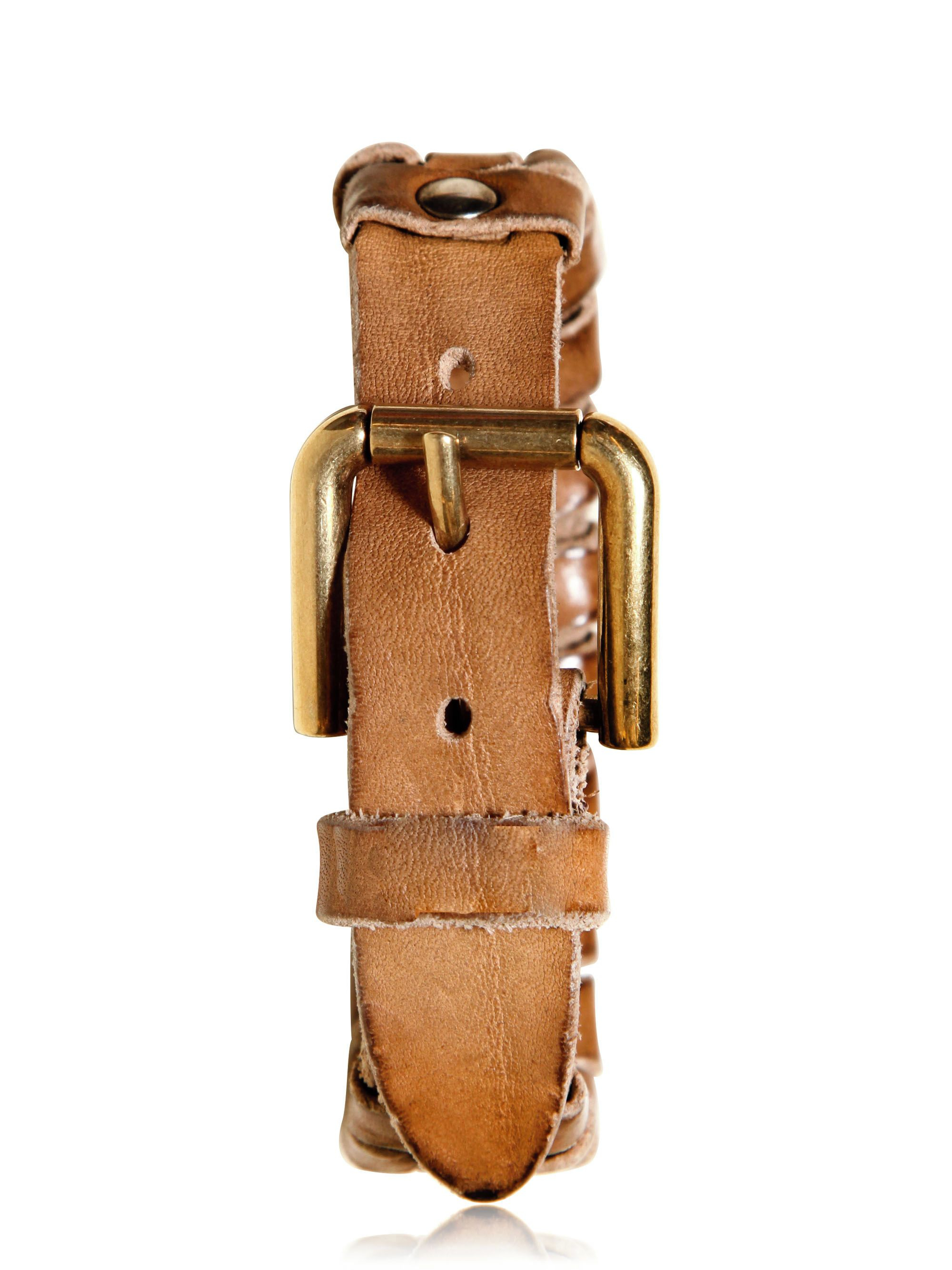 Lyst - Dolce & Gabbana Vintaged Studded Leather Bracelet in Brown for Men