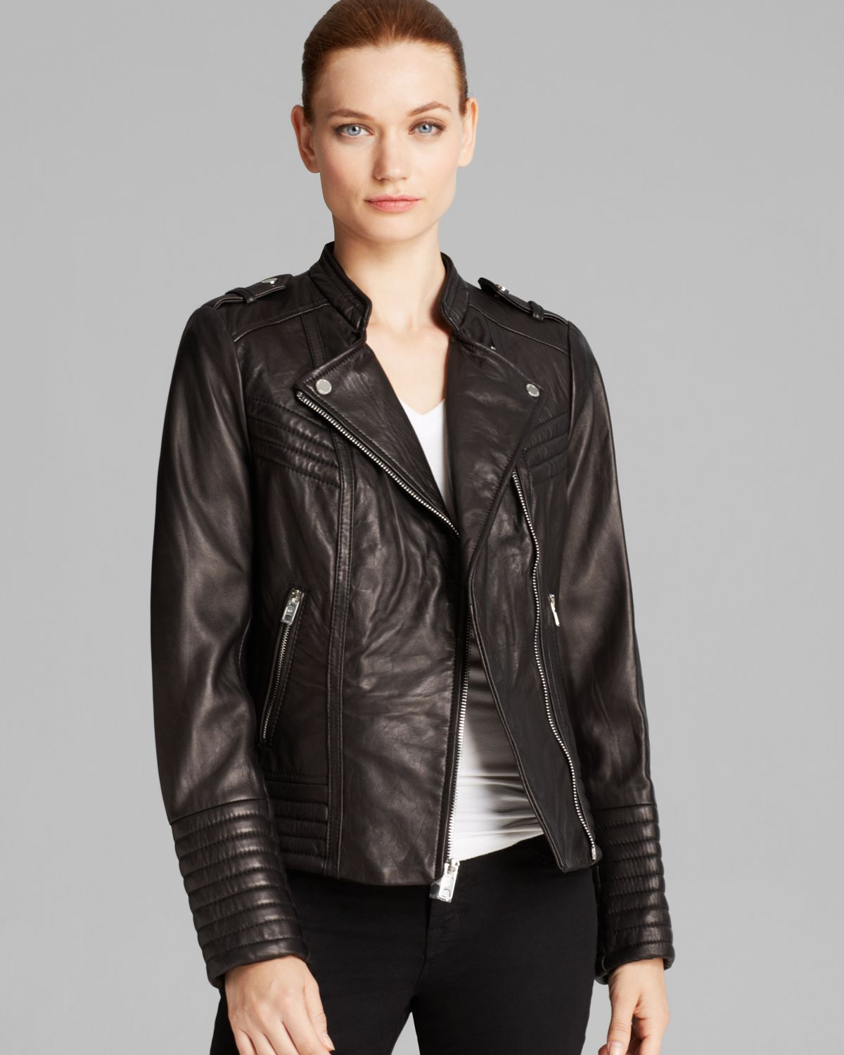 Women S Black Jacket Asymmetric Moto Leather