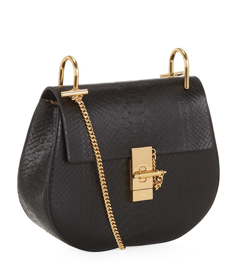 purse chloe - Chlo Drew Small Python Shoulder Bag in Black | Lyst