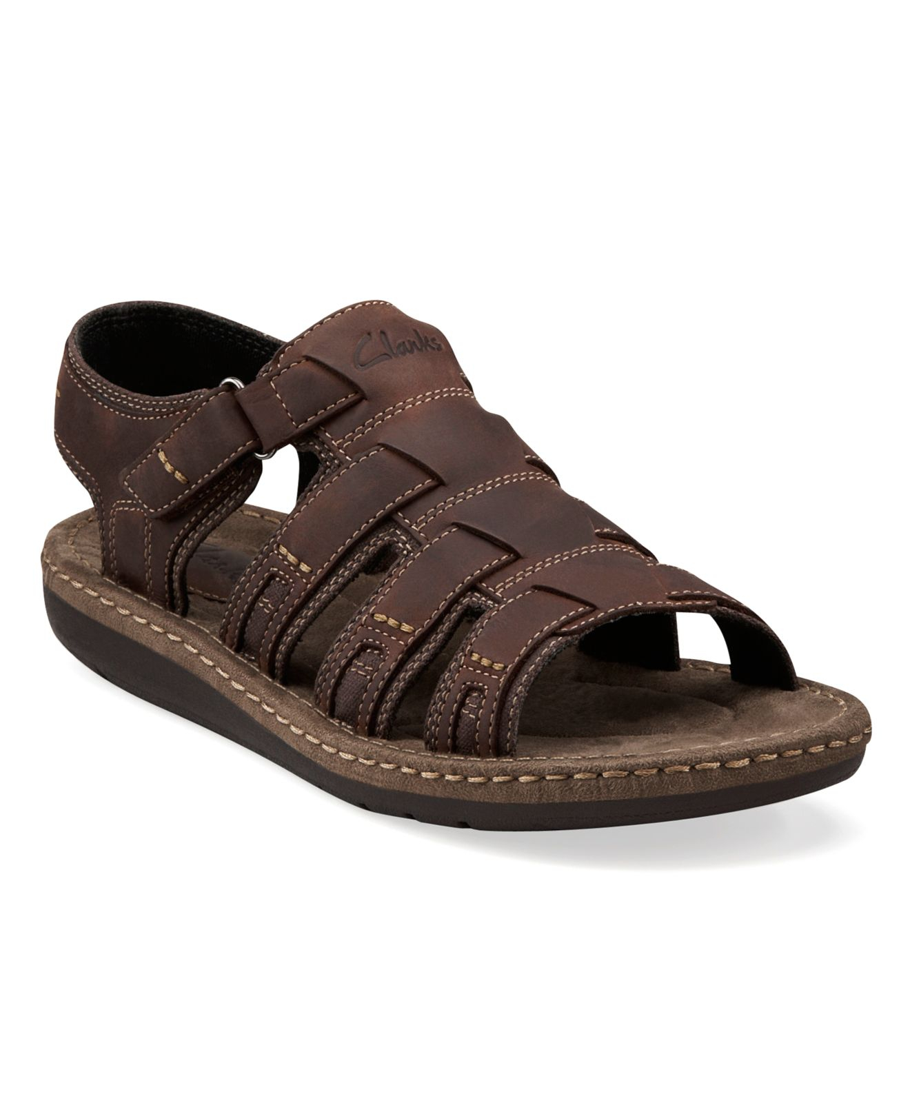 Clarks Union Open Toe Fisherman Sandals in Brown for Men