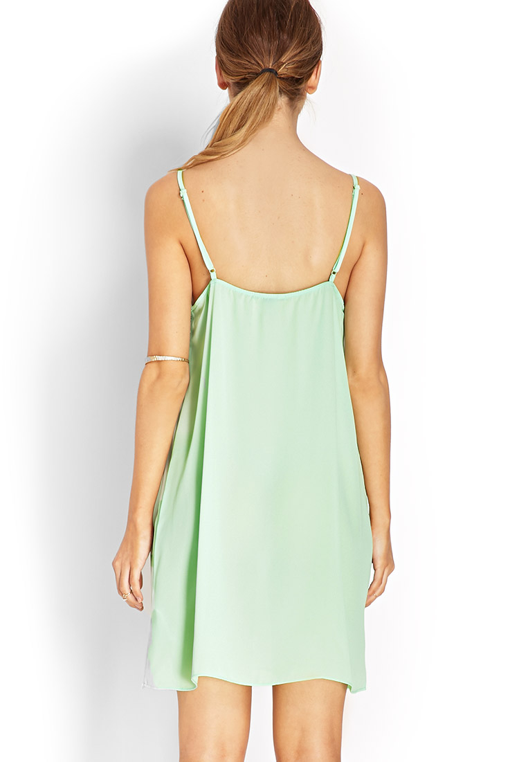 Lyst Forever 21 Enchanted Lace Slip Dress in Green
