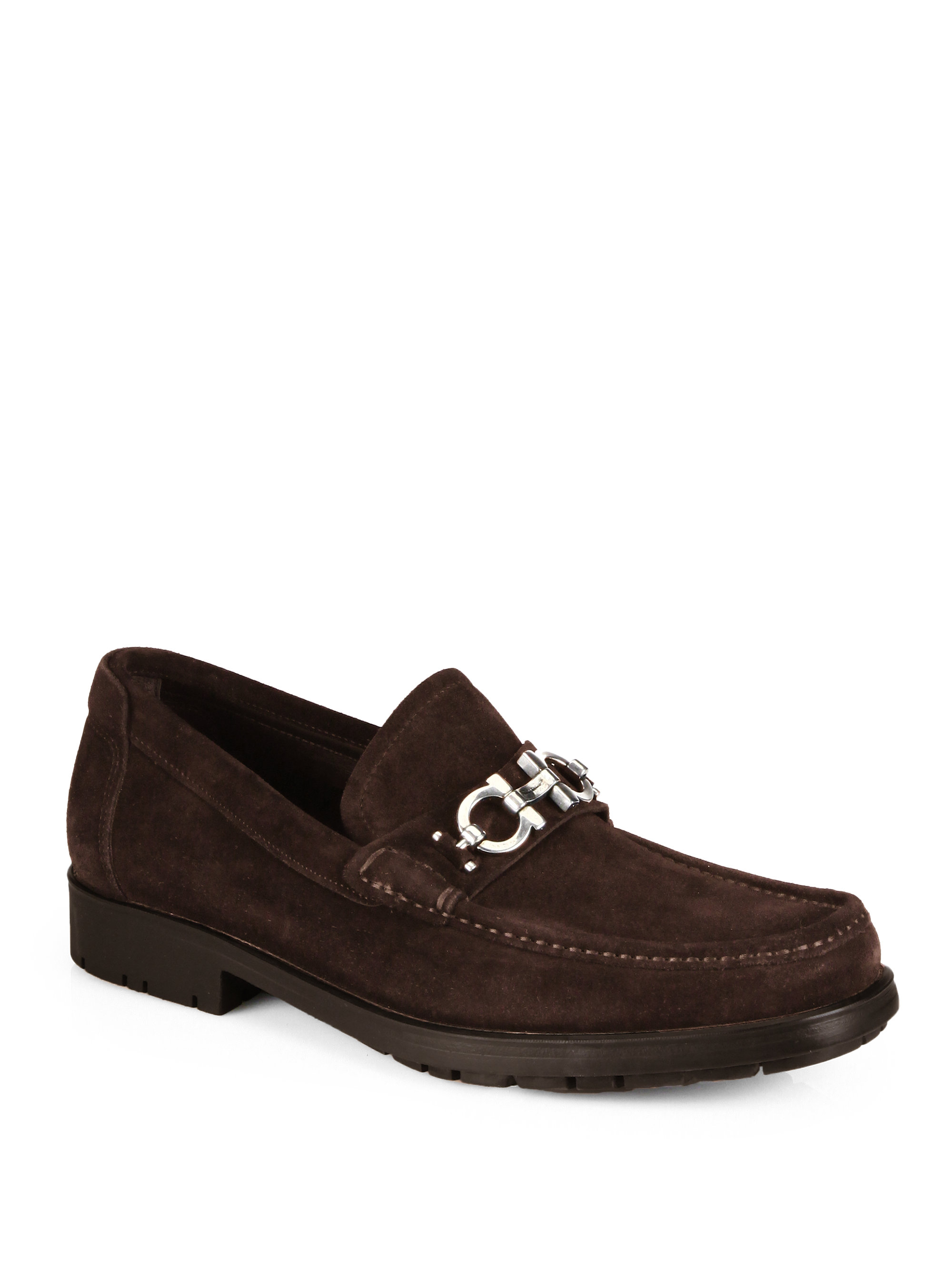 Lyst - Ferragamo Master Suede Loafers in Brown for Men