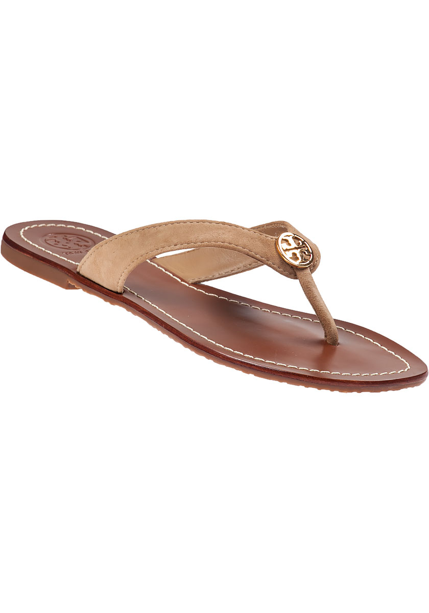 Tory Burch Thora-2 Flip Flop Clay Beige Suede in Brown - Lyst