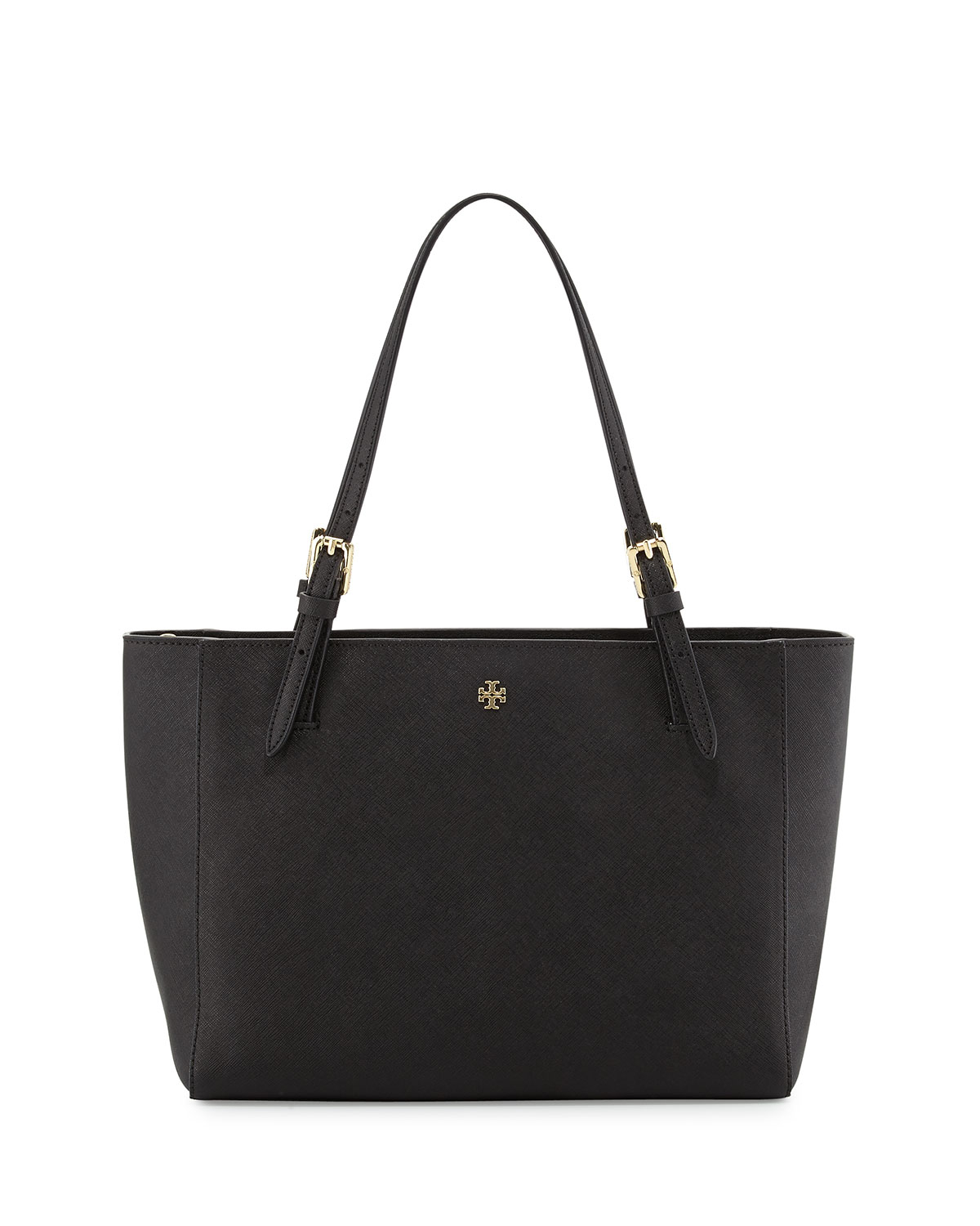 Tory burch York Small Saffiano Tote Bag in Black | Lyst