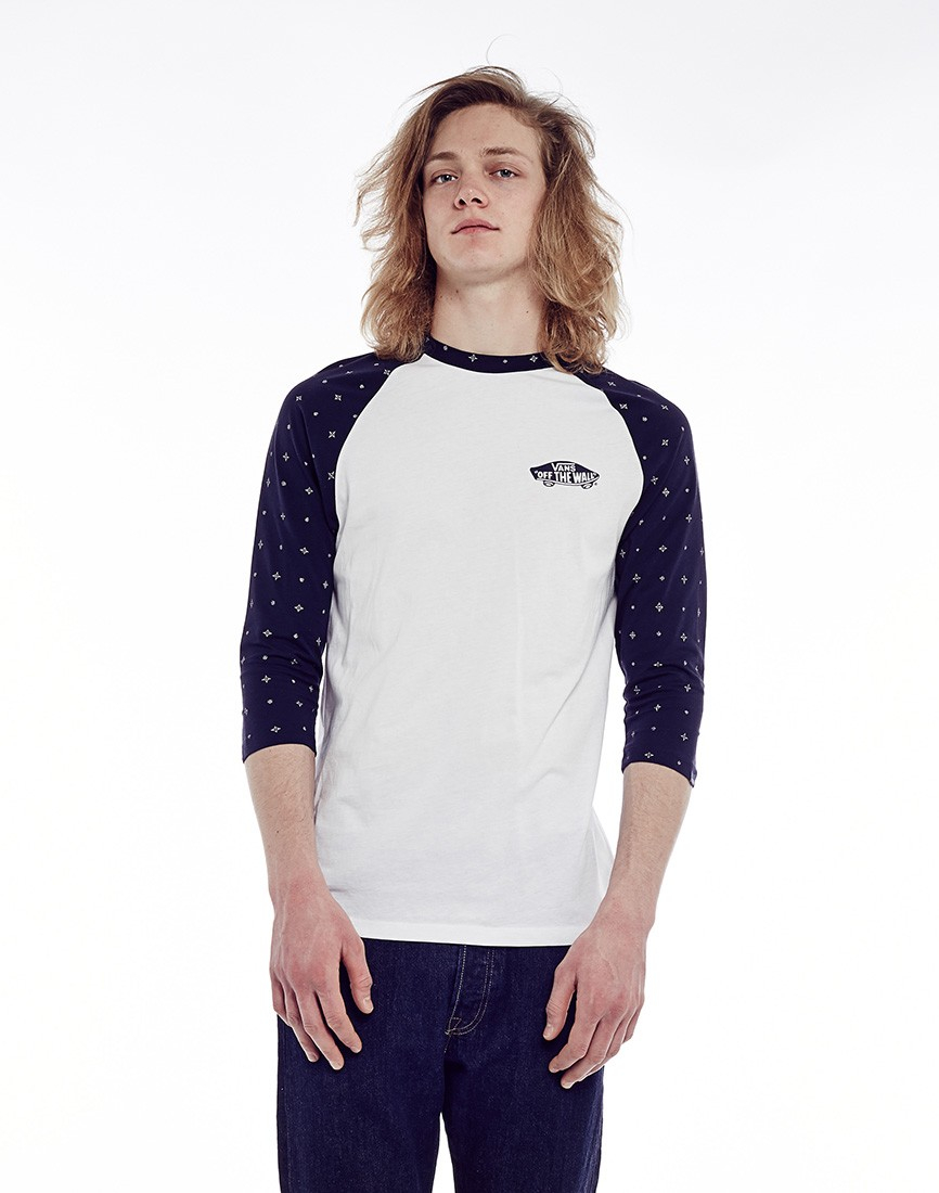 Download Vans Crownview Raglan 3/4 Length Sleeve T-Shirt in White ...