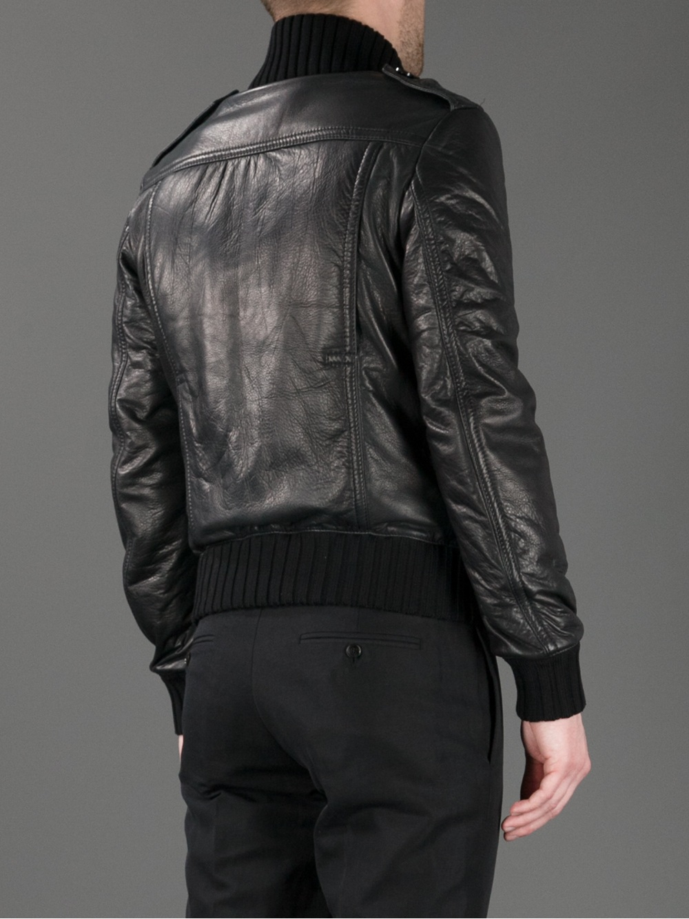 Gucci Leather Jacket in Black for Men - Lyst