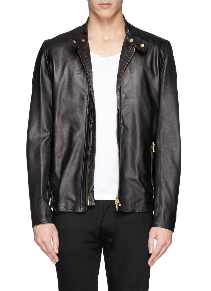 Lyst - Ps by paul smith Leather Biker Jacket in Black for Men